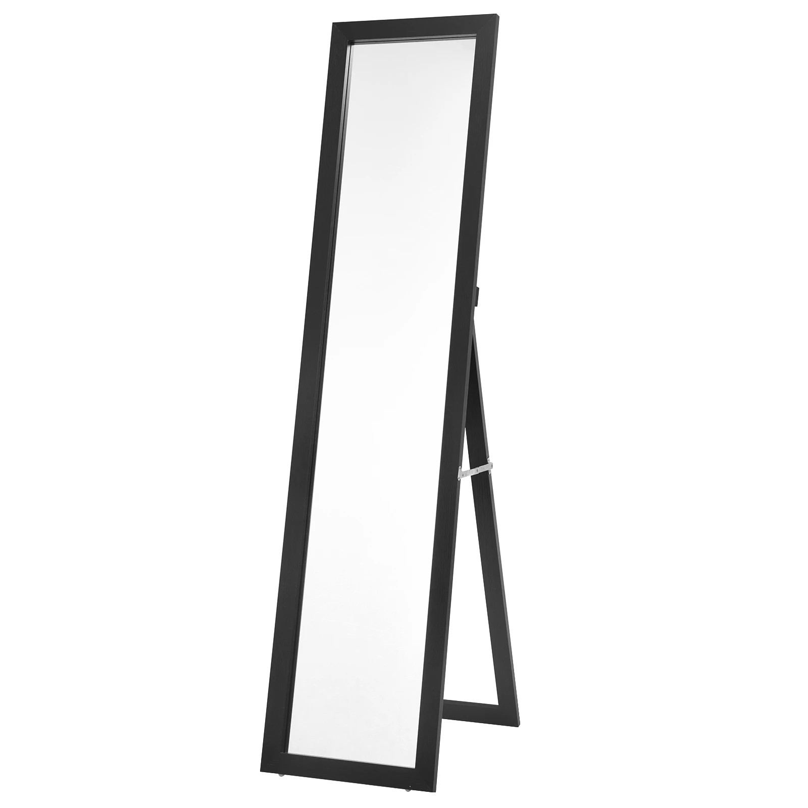 1 Costway Full-length Wood Mirror Standing & Wall Mirror 155 x 37cm - Black, 1 of 3