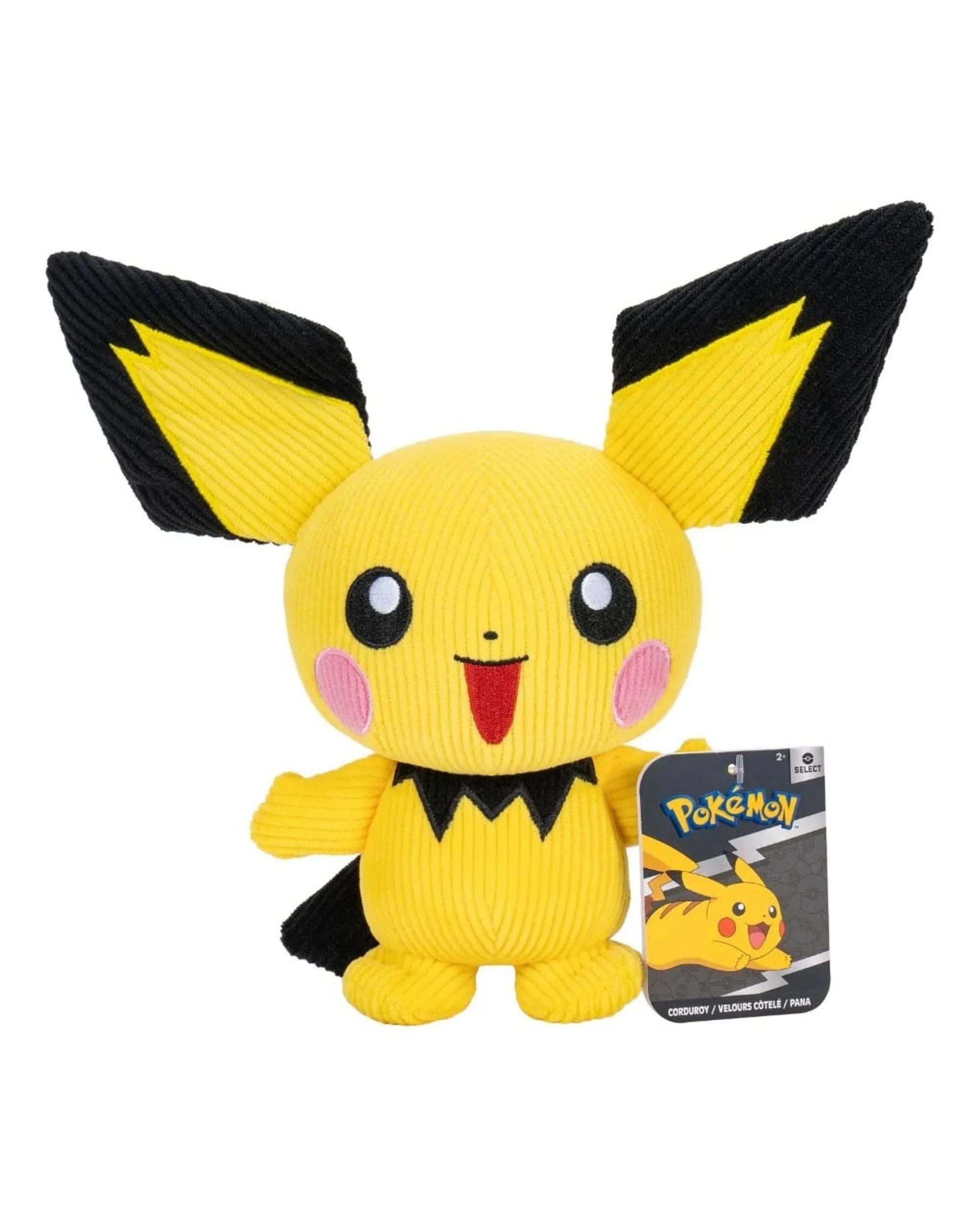 1 Pokemon Select Pichu Corduroy 8 inch Plush, 1 of 1
