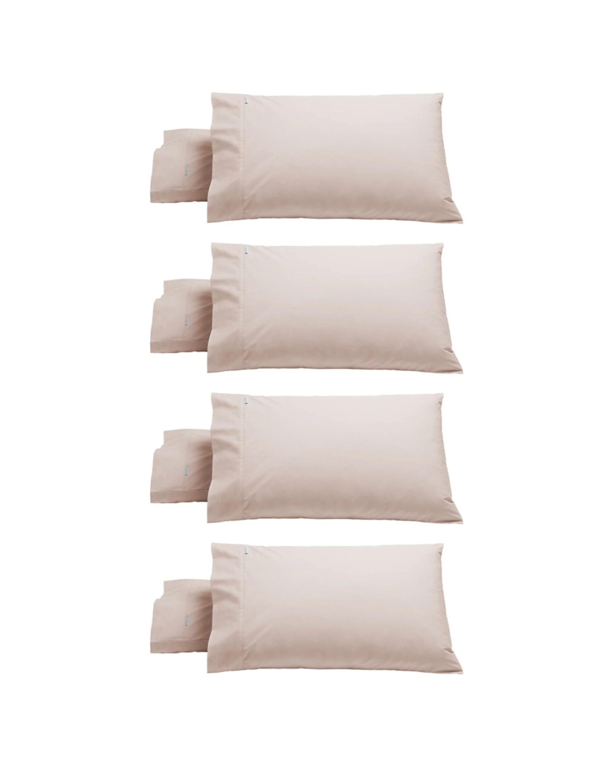 1 Bianca Heston 300TC Cotton Percale Standard Pillowcases 4PK 48x74cm - Pink, 1 of 2