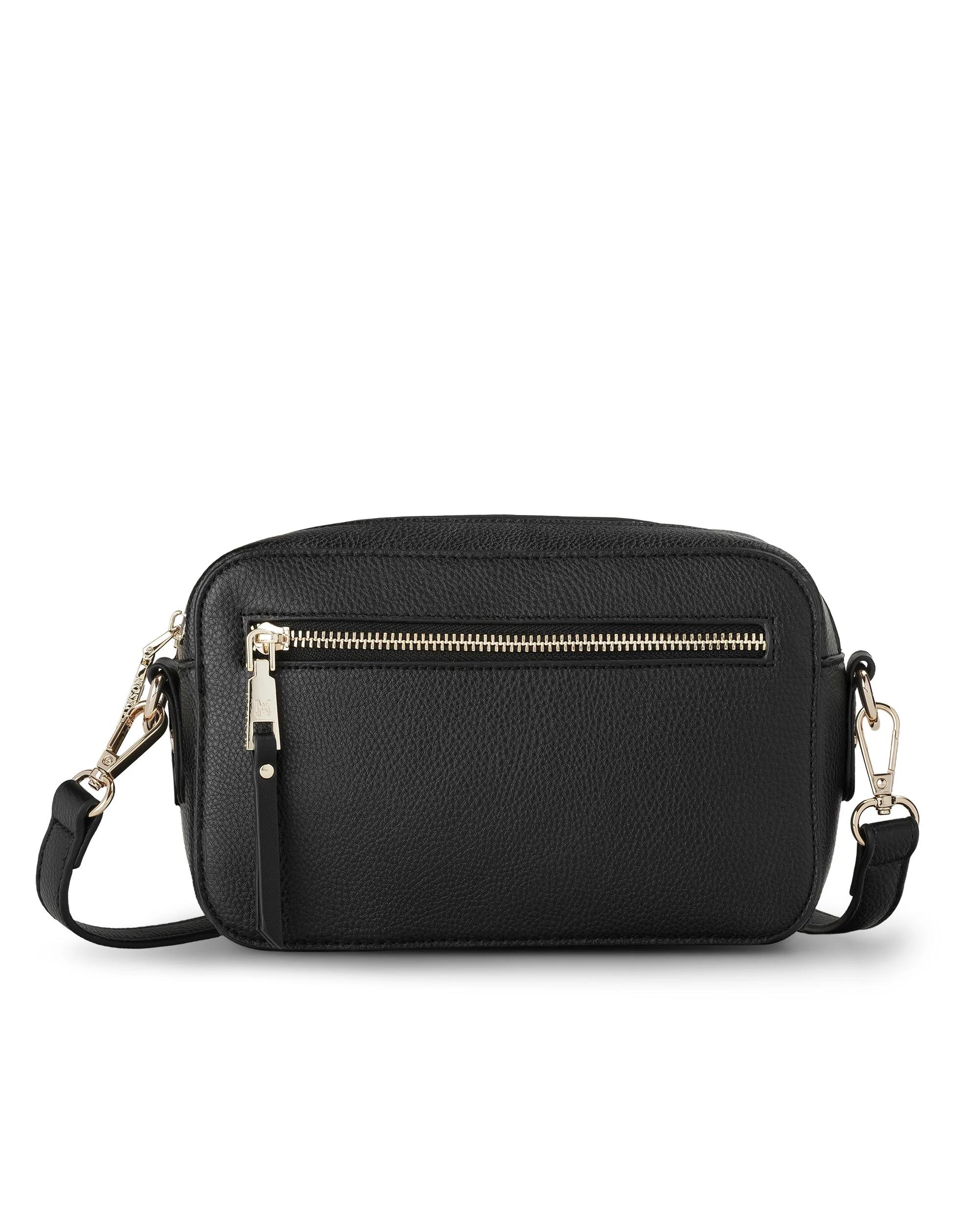 1 Madison Accessories Nina Zip Front Camera Crossbody Bag BLACK, 1 of 6