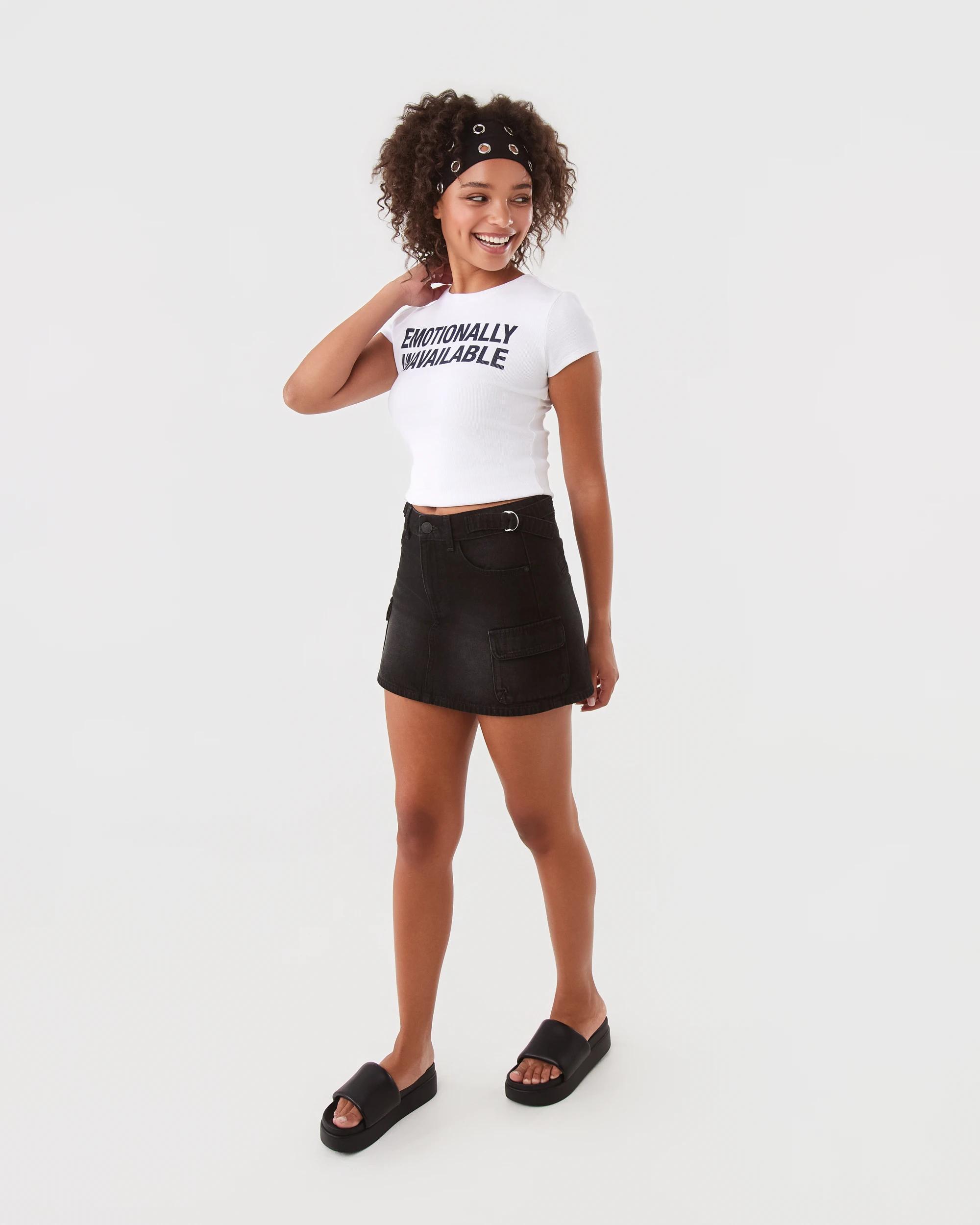 3 Cargo Denim Skirt Black Wash, 3 of 8