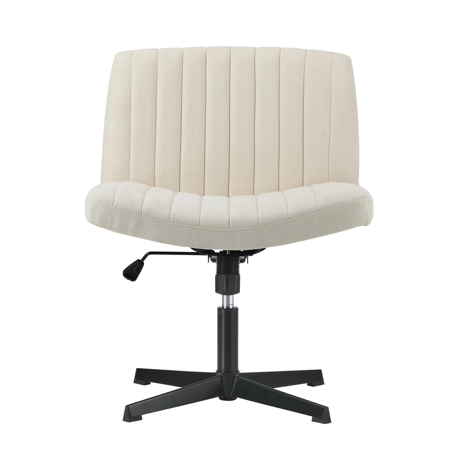 4 Oikiture Mid Back Armless Office Desk Chair Height Adjustable Wide Seat - Beige, 4 of 8