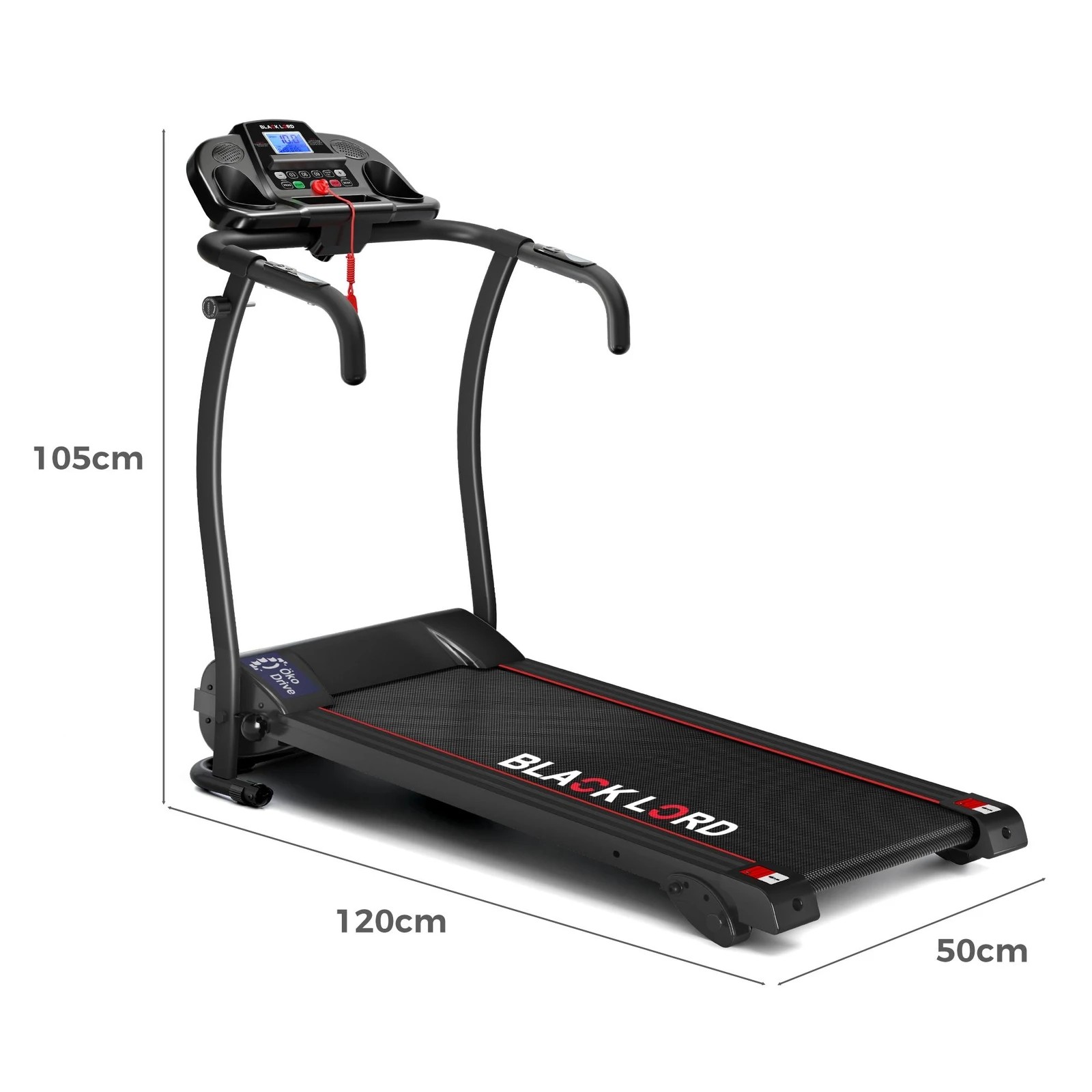4 Black Lord Treadmill Electric Exercise Running Machine Foldable Walking Pad, 4 of 9