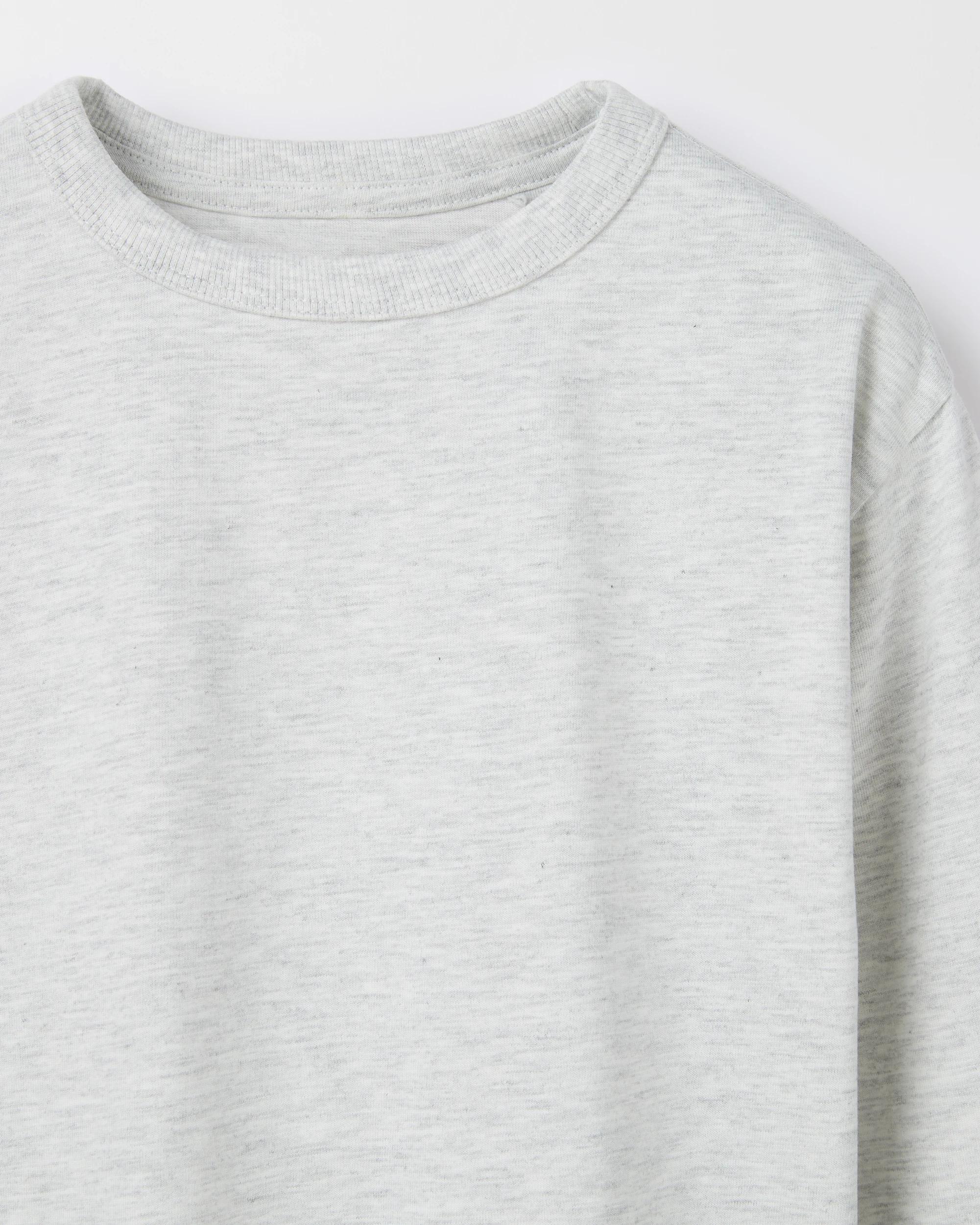 3 Target Kids Organic Cotton 2 Pack Plain Long Sleeve T-Shirt GREY MARLE, 3 of 3