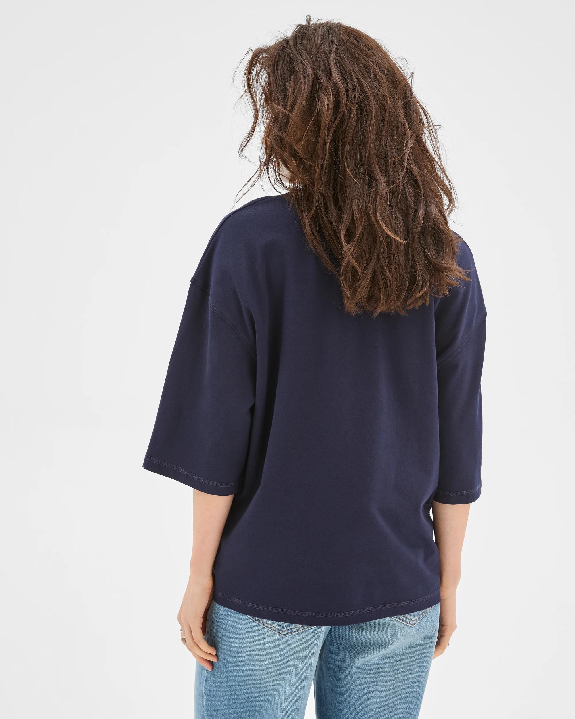 7 Lily Loves Australian Cotton Oversized T-Shirt NAVY, 7 of 7