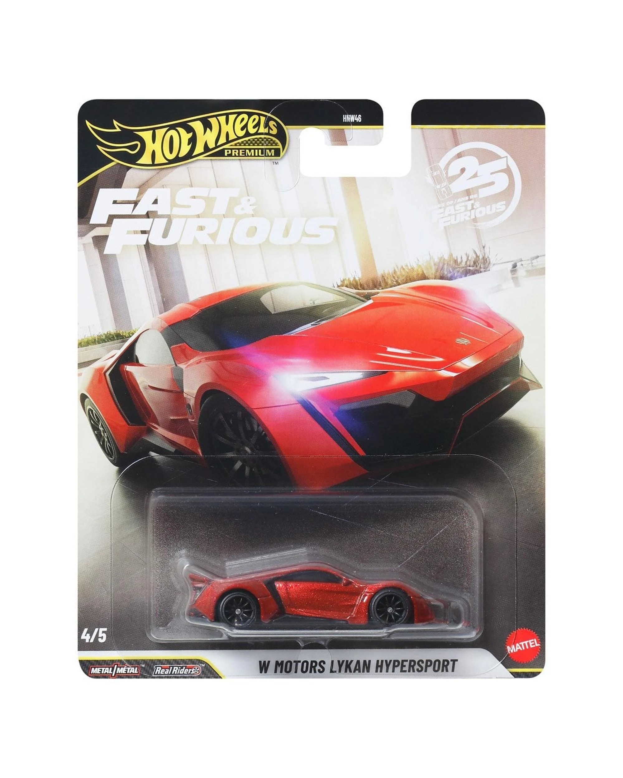 1 Hot Wheels Premium Fast and Furious 25 Years W Motors Lykan Hypersport Diecast Vehicle - Red, 1 of 1