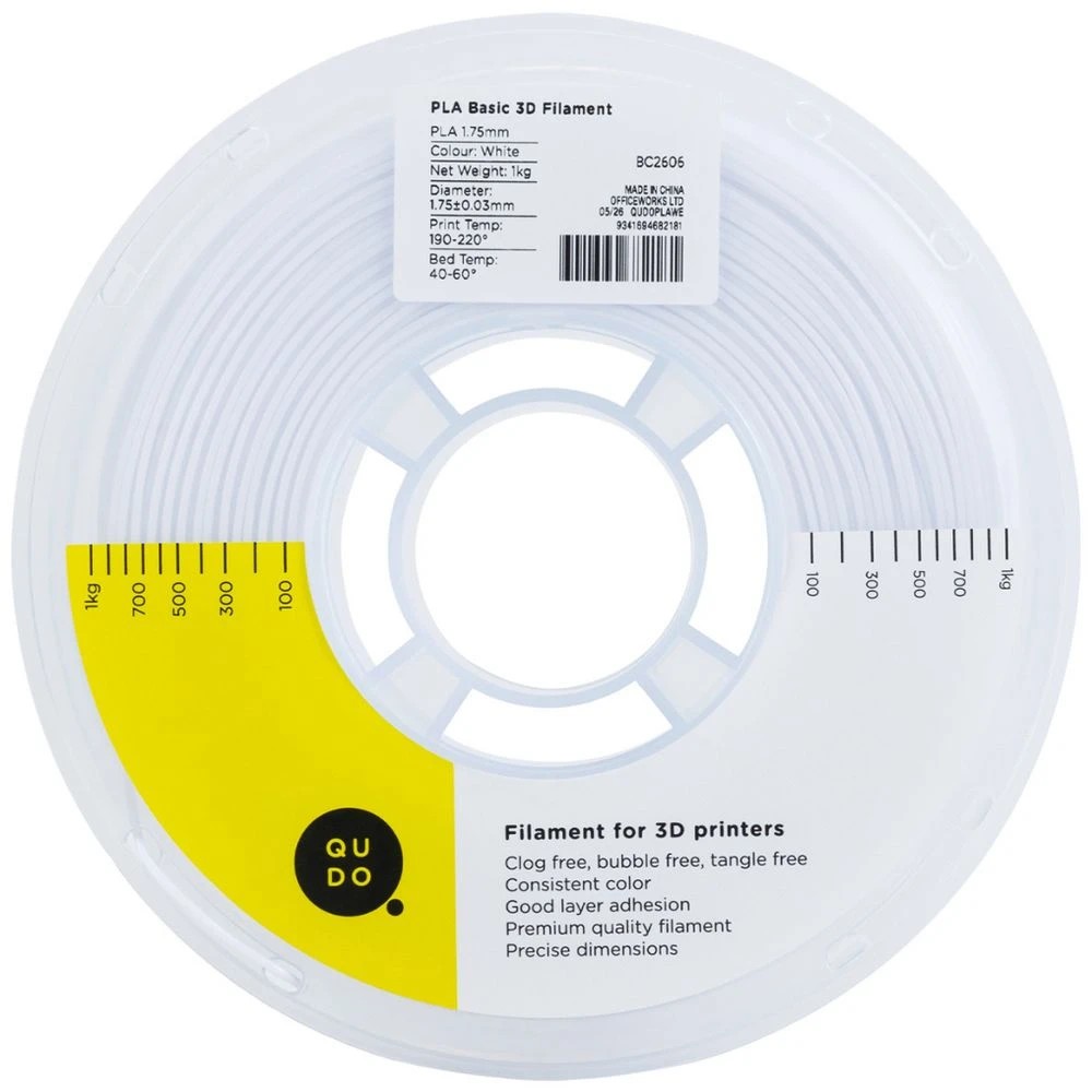 2 Qudo PLA 3D Filament White, 2 of 7