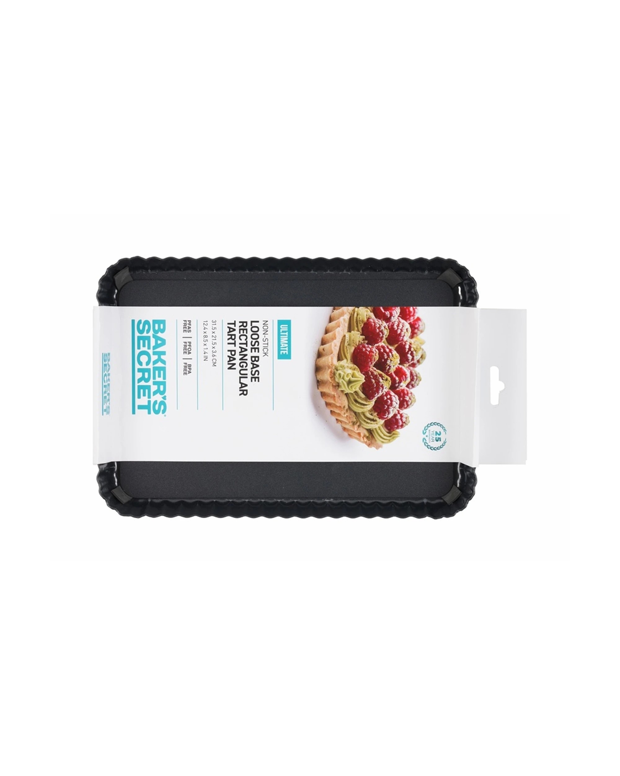 5 Bakers Secret Ultimate Non Stick Loose Base Rectangular Tart Quiche Pan 31.5x21.5cm - Black, 5 of 5