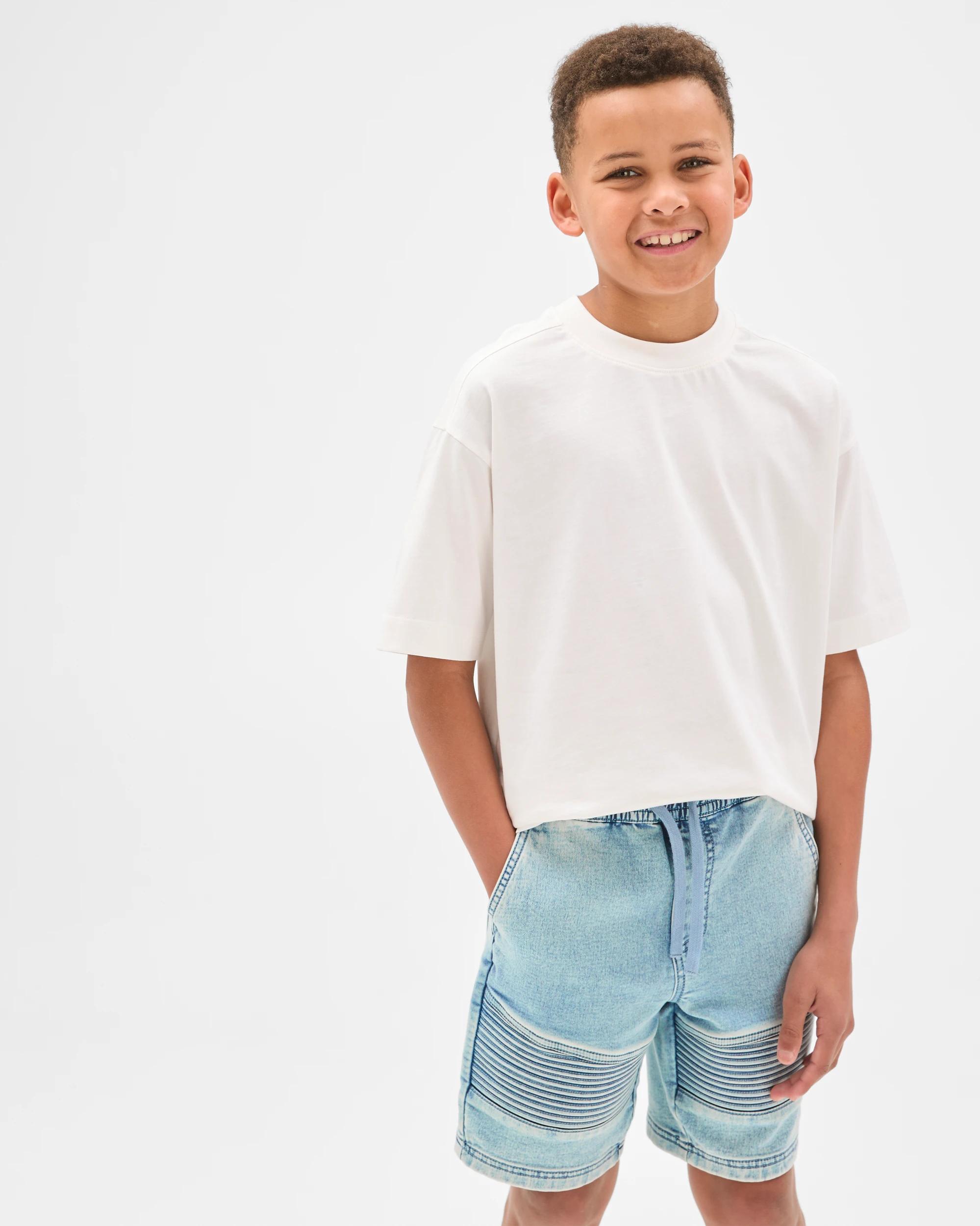 4 Target Kids Denim Biker Shorts LIGHT WASH, 4 of 7
