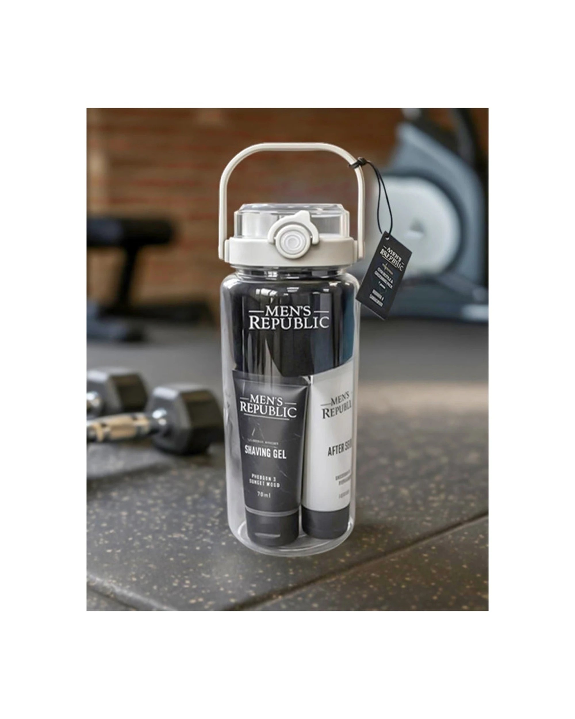 7 Men's Republic Grooming Kit in Gym Waterbottle for Fitness Fresh - Clear, 7 of 7