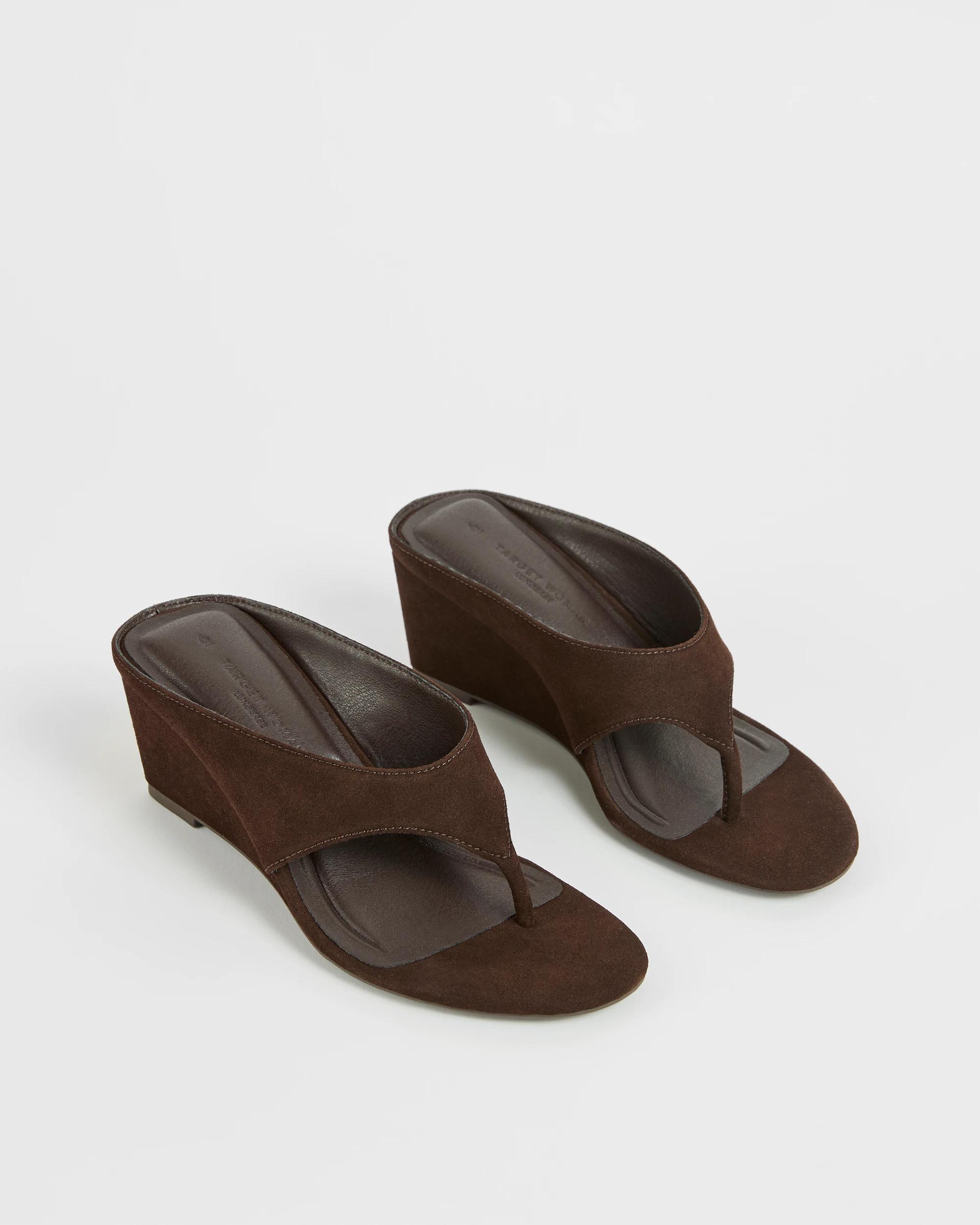 2 Target Woman Wedge Heel Thong Sandals BROWN, 2 of 3