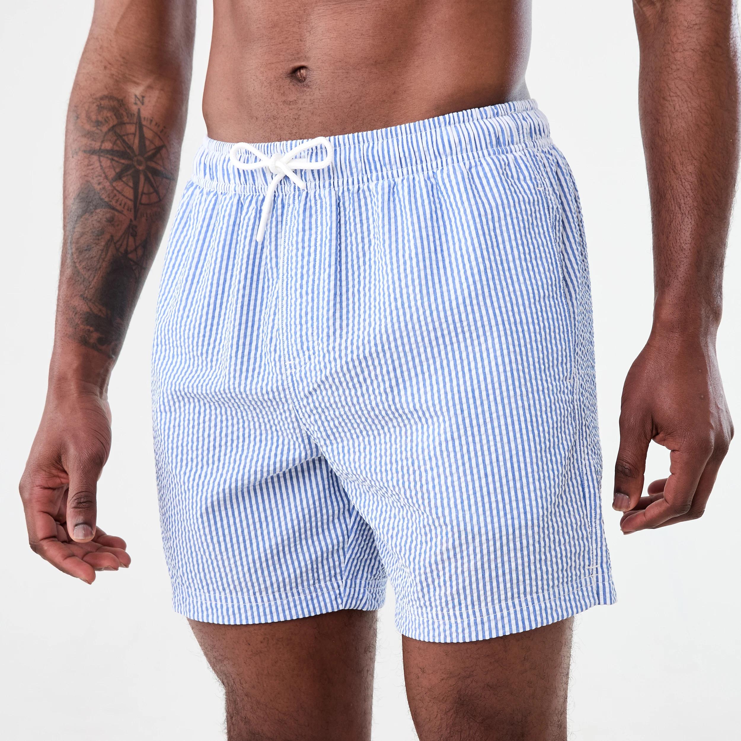 2 Seersucker Boardshorts Blu Strp, 2 of 6