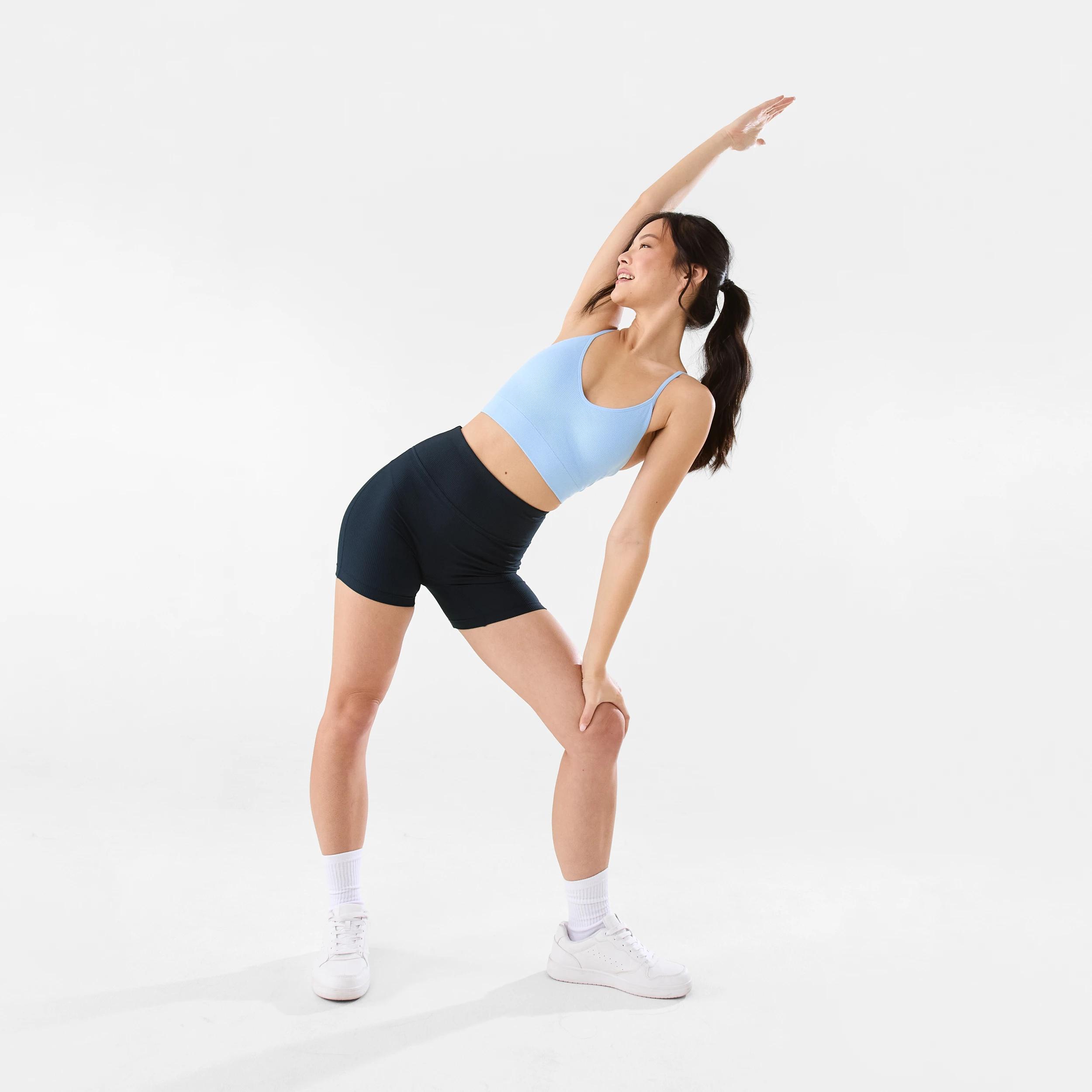 2 Active Womens Seamfree Racerback Crop MELODY BLUE, 2 of 9