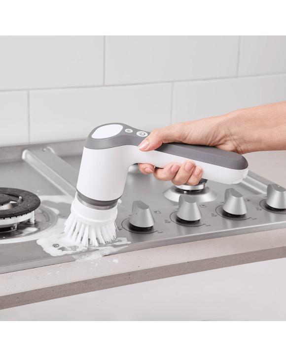 Rechargeable Handheld Scrubber - Grey and White
