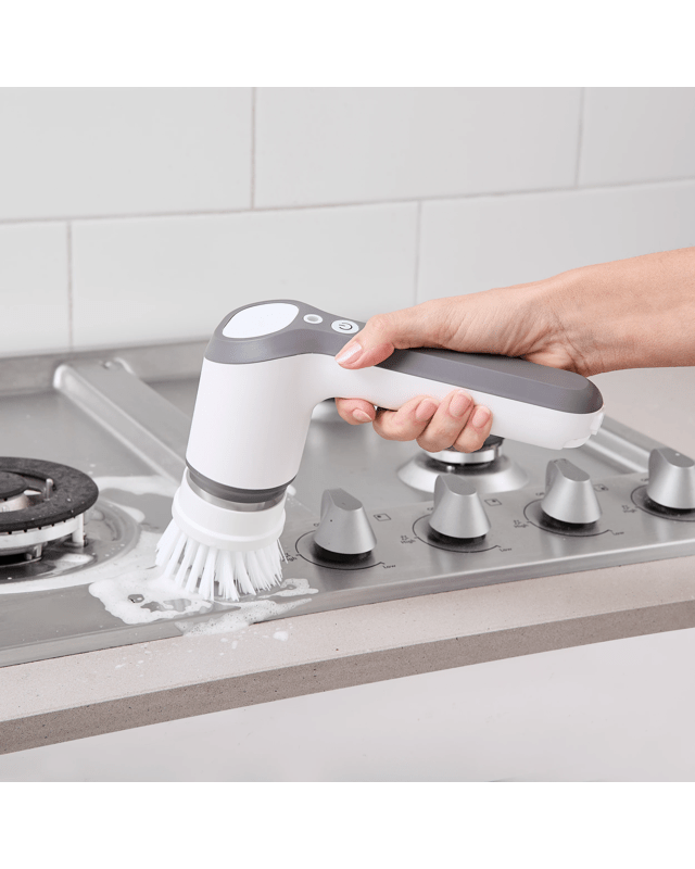 Rechargeable Handheld Scrubber - Grey and W