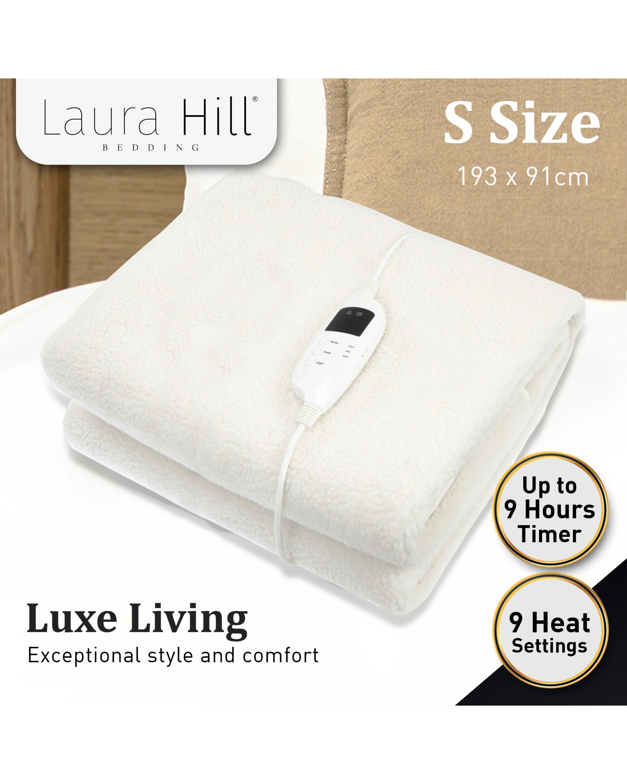 2 Laura Hill Heated Electric Blanket Fitted Fleece Underlay Throw, 2 of 9
