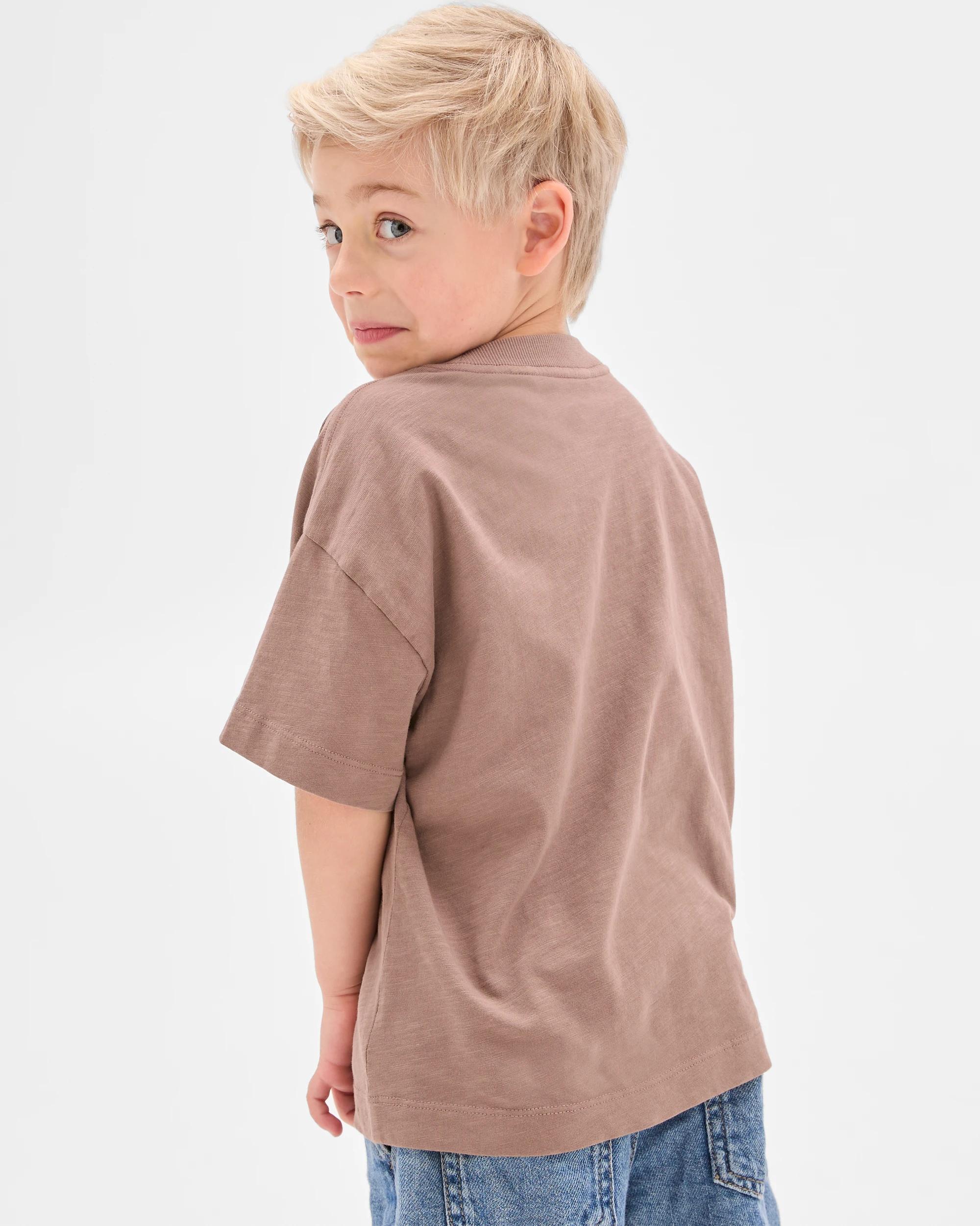 4 Target Australian Cotton Oversized Washed Pocket T-shirt BROWN, 4 of 6