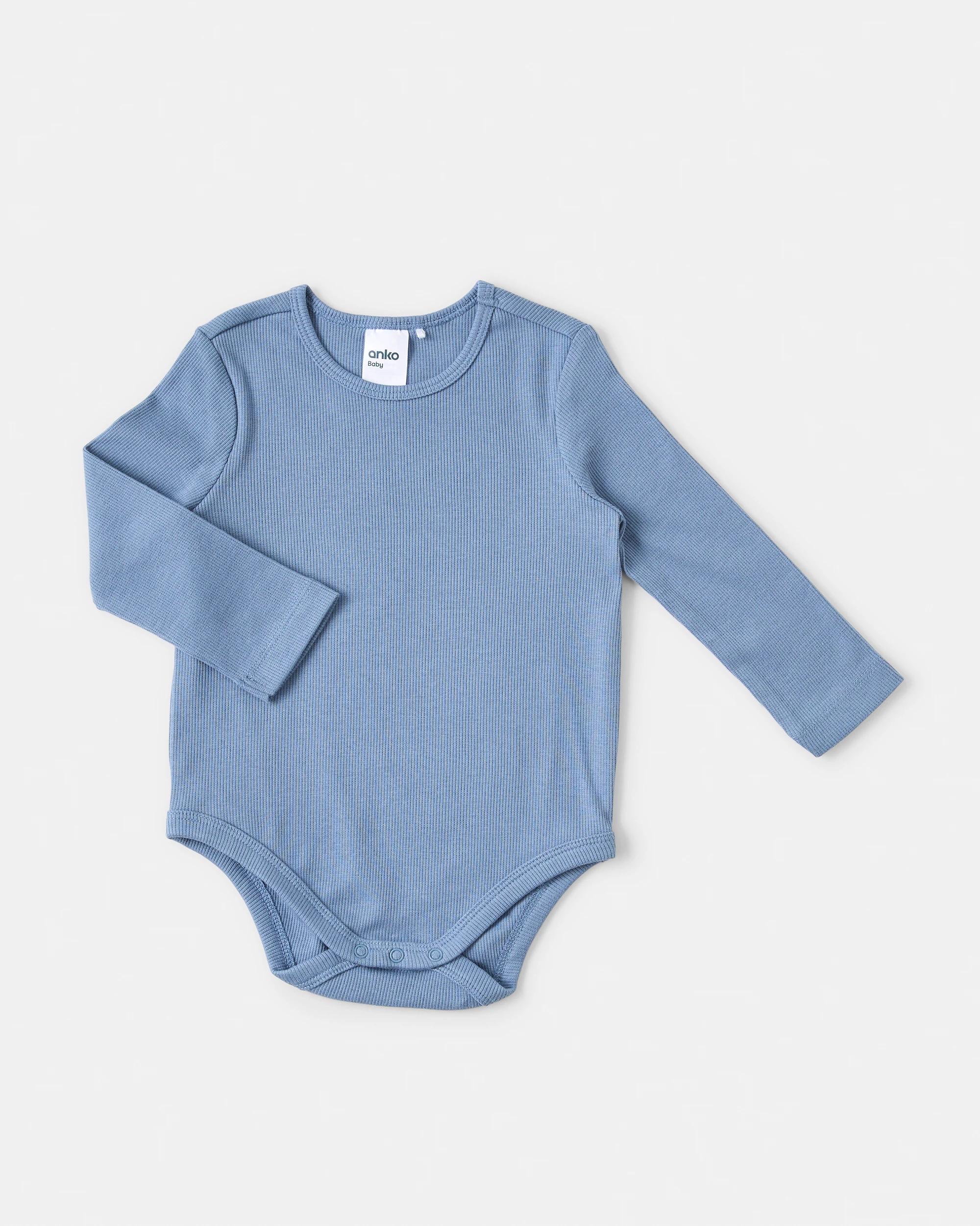 4 3 Pack Cotton Long Sleeve Bodysuits Blu Car, 4 of 8