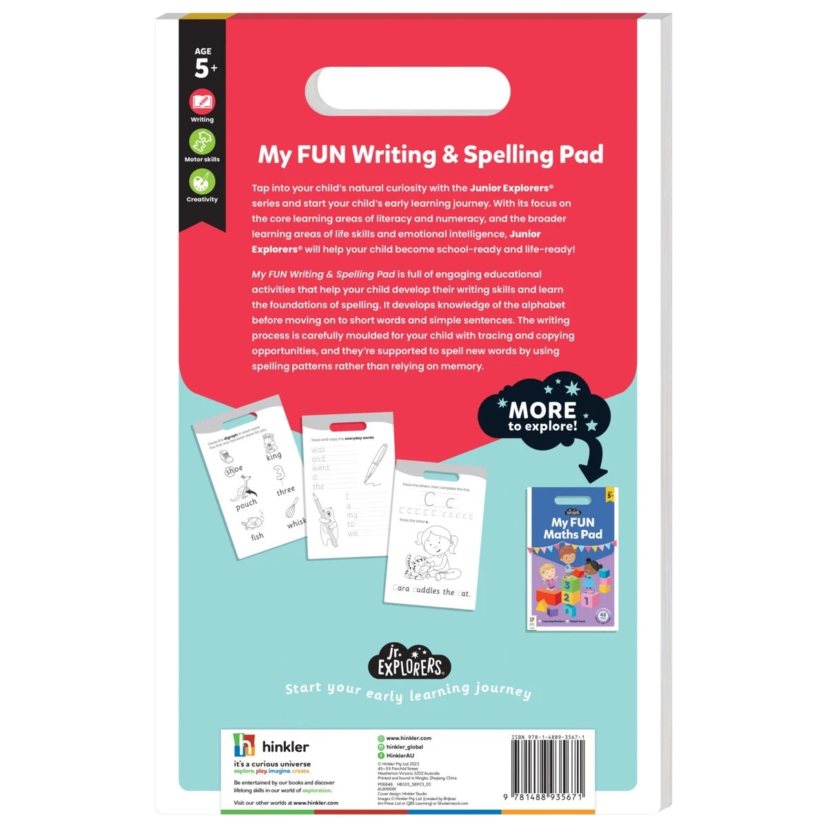 4 Jr. Explorers: My Fun Writing and Spelling Pad - Book, 4 of 4