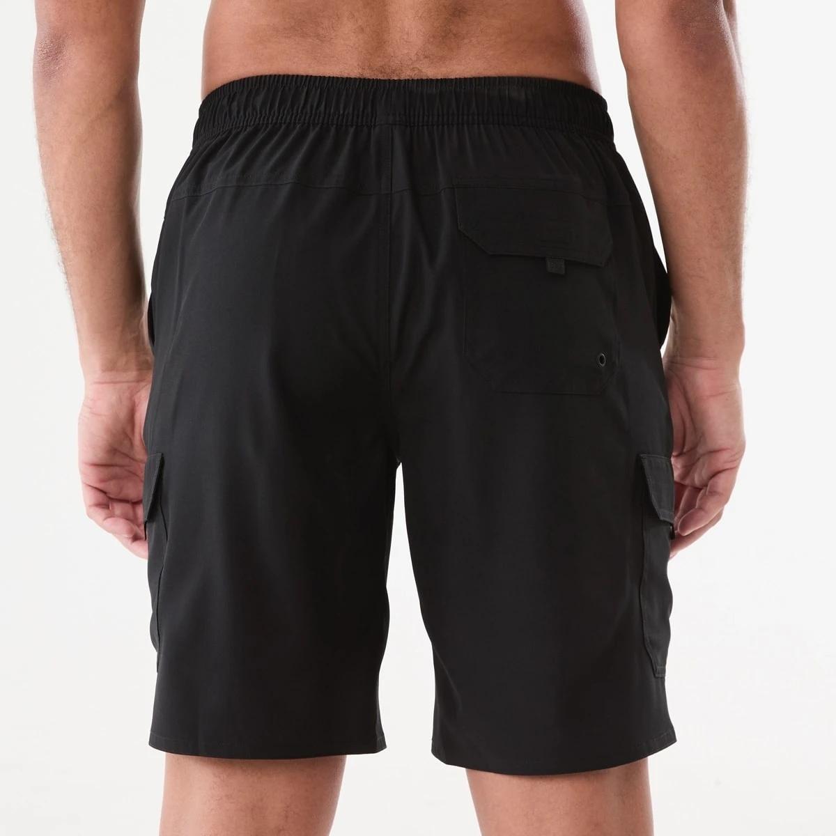 3 Stretch Cargo Swim Shorts BLACK, 3 of 5
