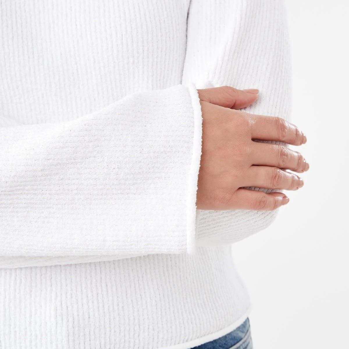 5 Textured Boat Neck Jumper WHITE, 5 of 6