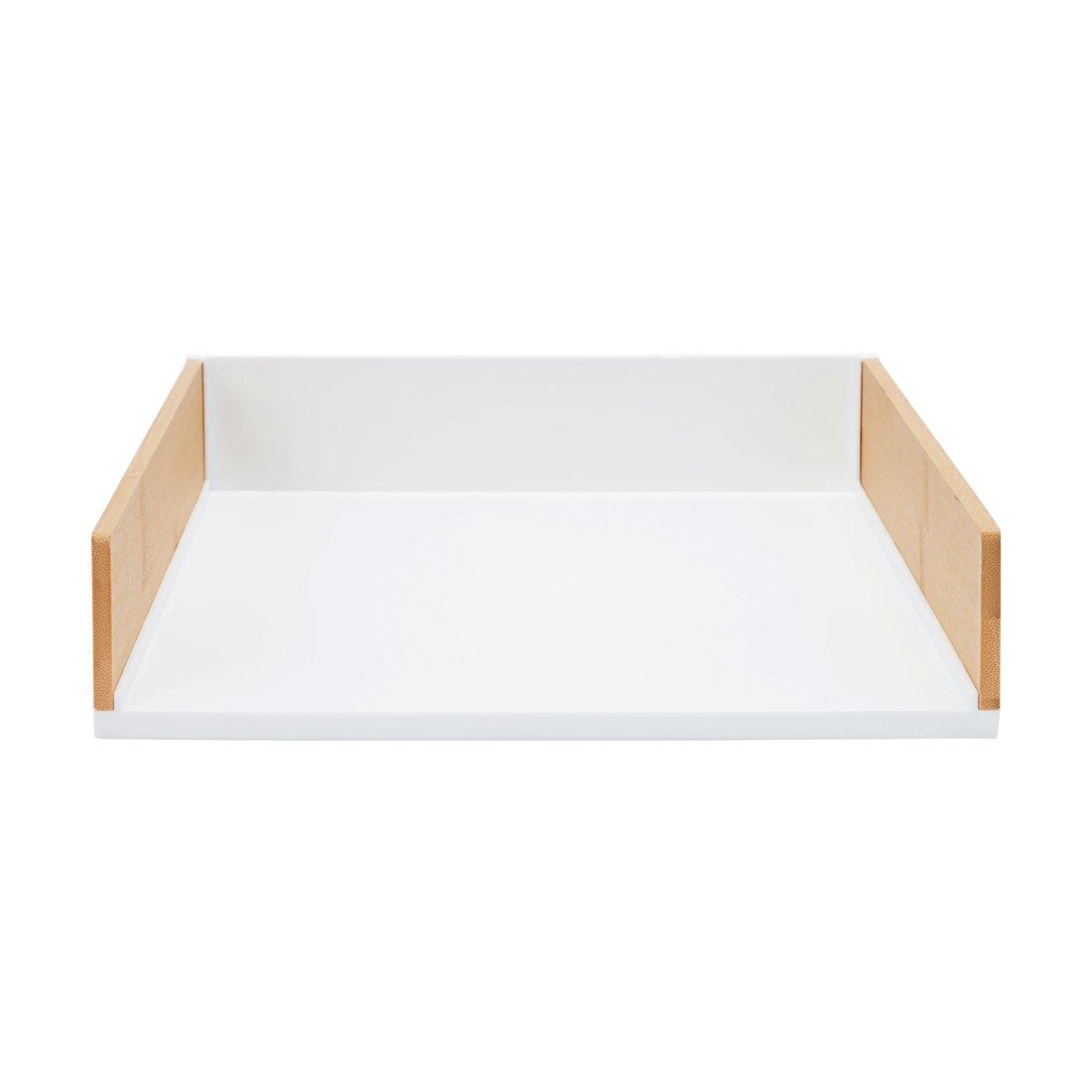 2 Bamboo and Plastic Desk Tray - White, 2 of 7