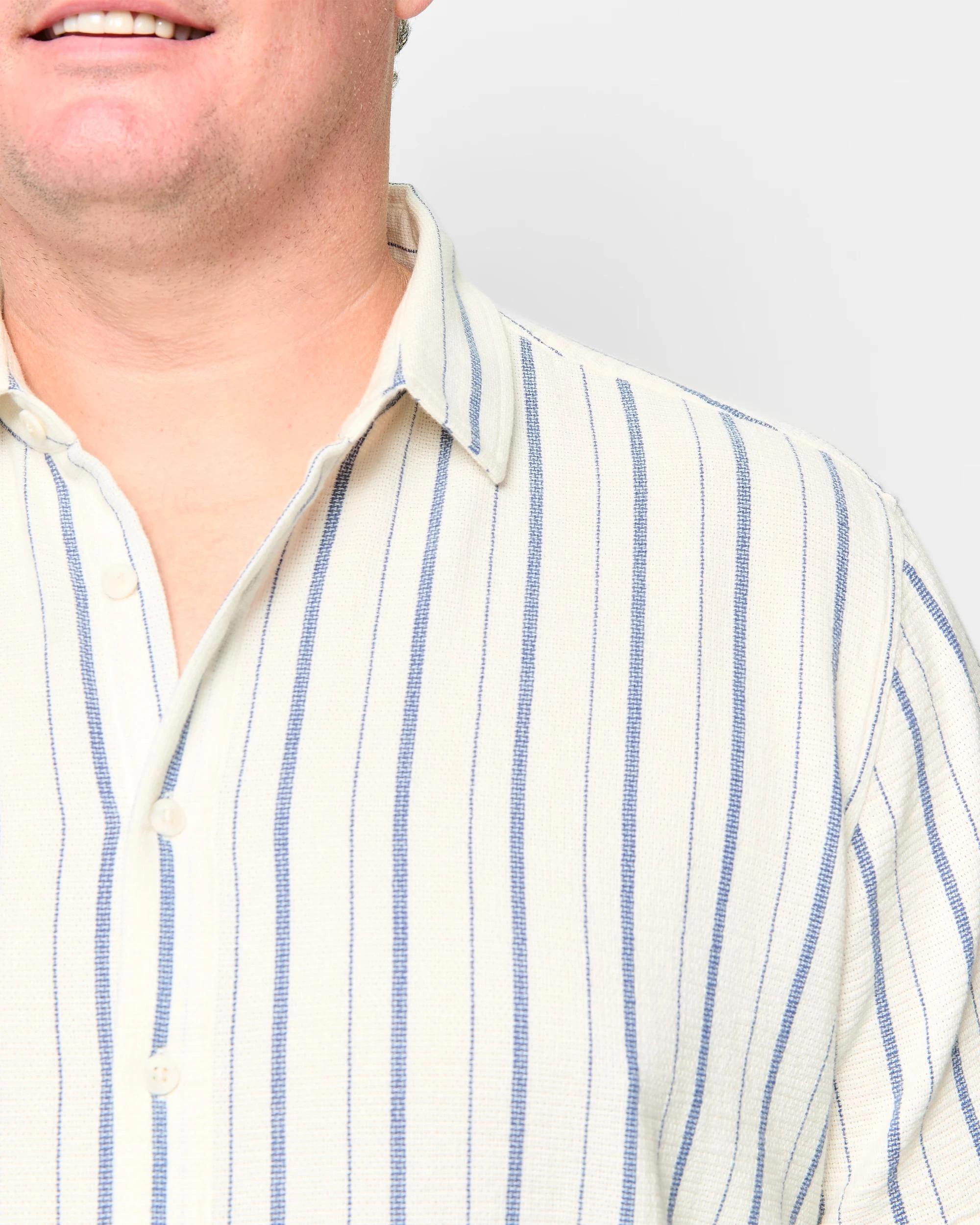 5 Target Plus Size Australian Cotton Textured Stripe Shirt LIGHT STONE, 5 of 5