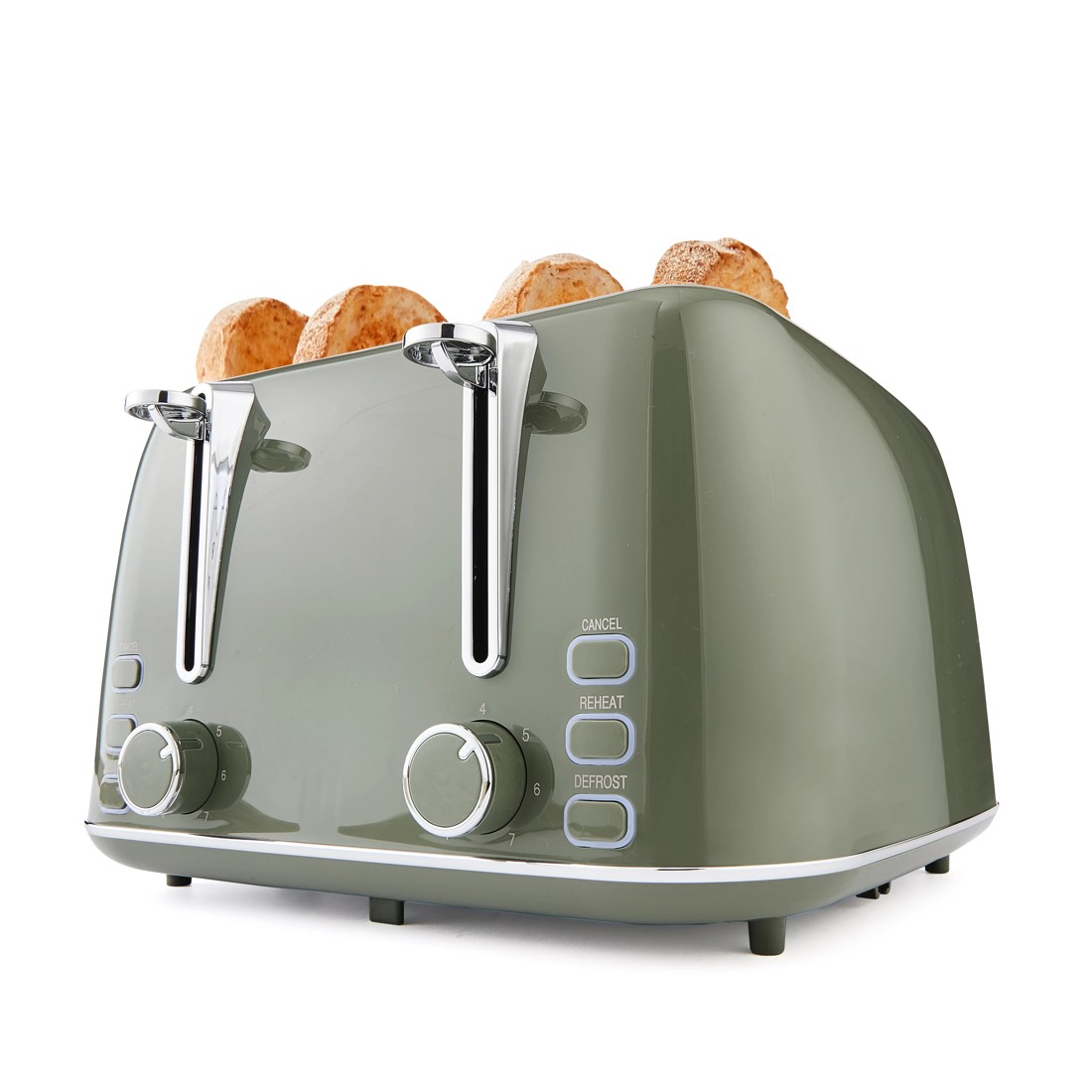 1 4 Slice Retro Toaster - Green, 1 of 8