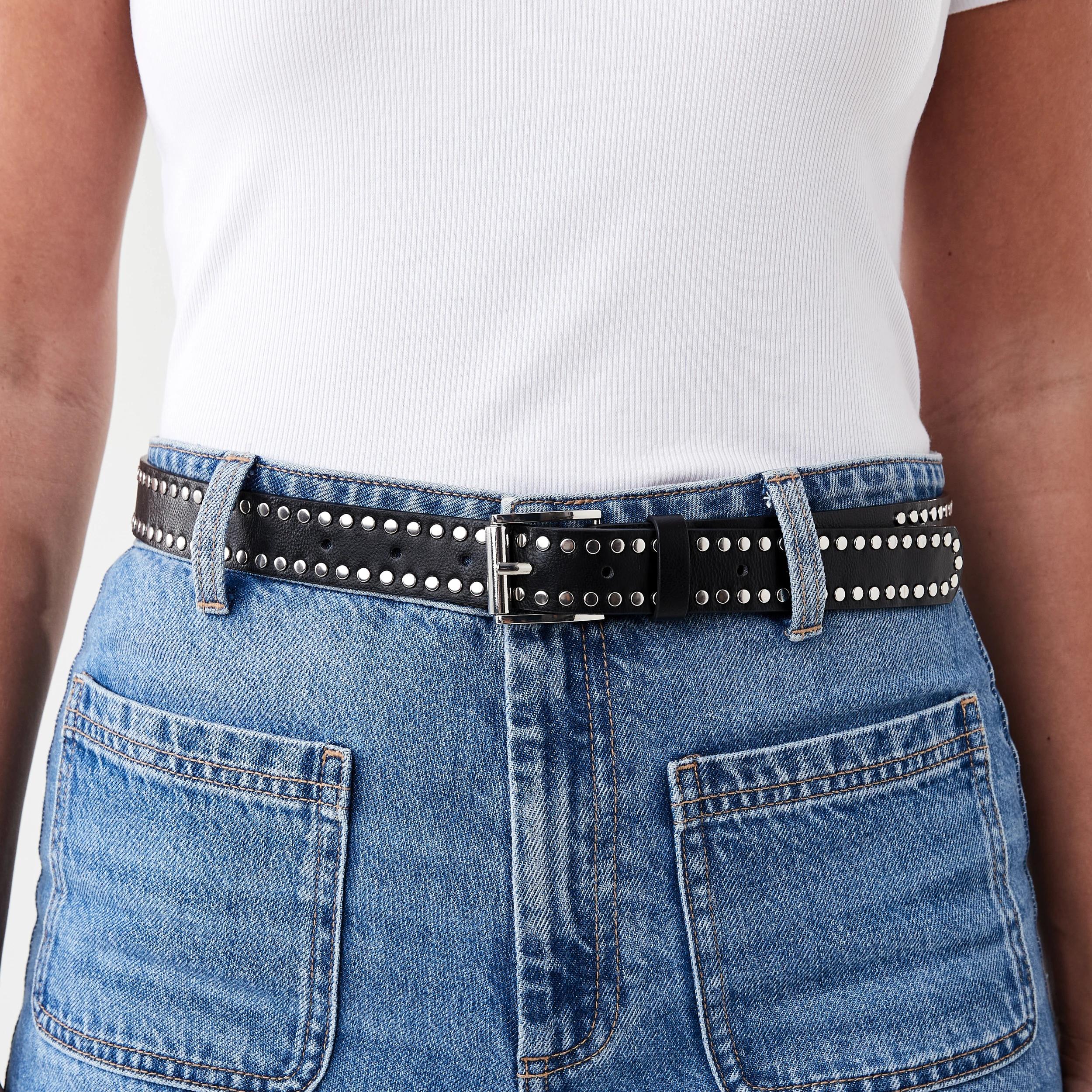 3 Mini Stud Belt Black, 3 of 4