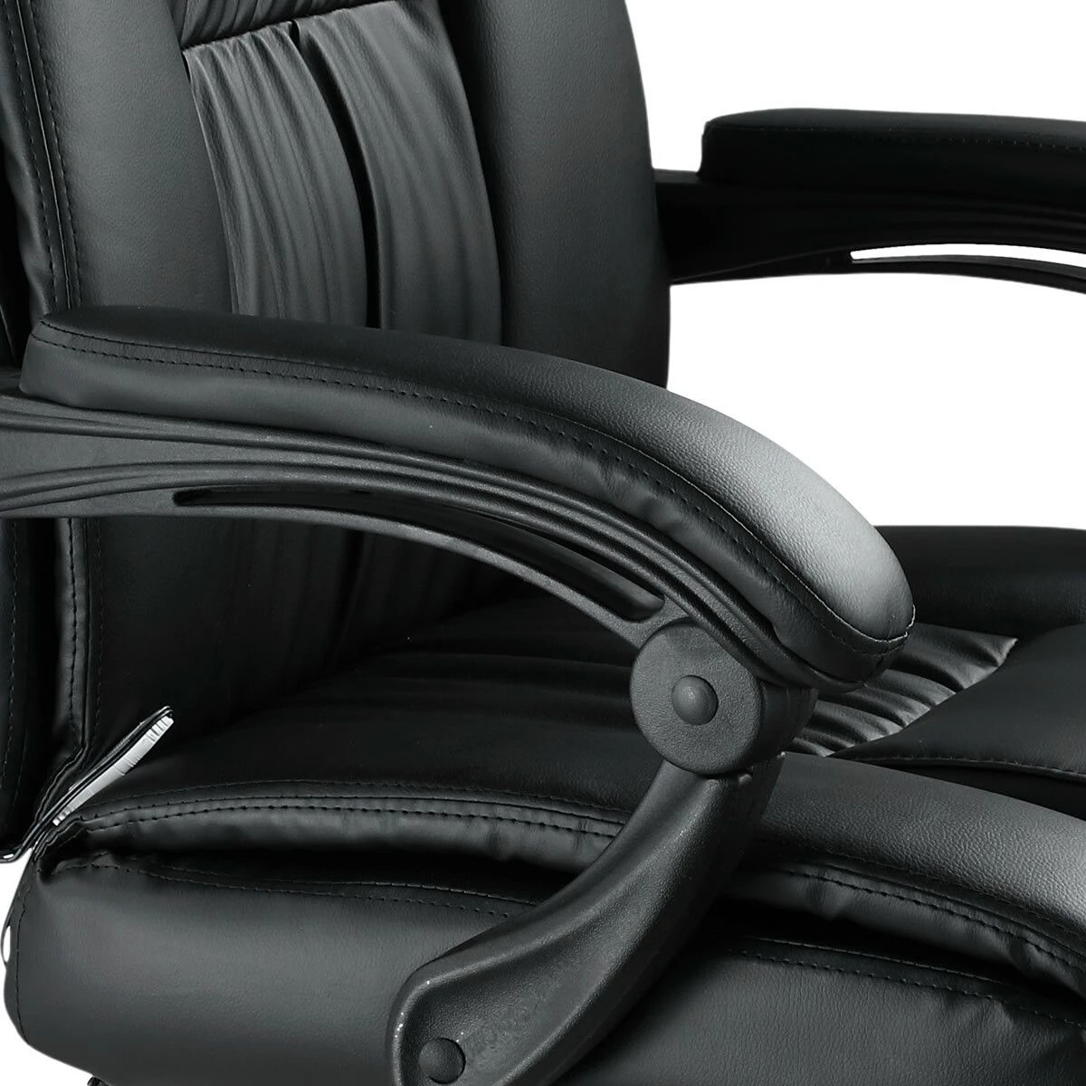 2 NEADER PU Leather 8-Point Massage Executive Office Chair w/ Lumbar Support Retractable Footrest, 2 of 5