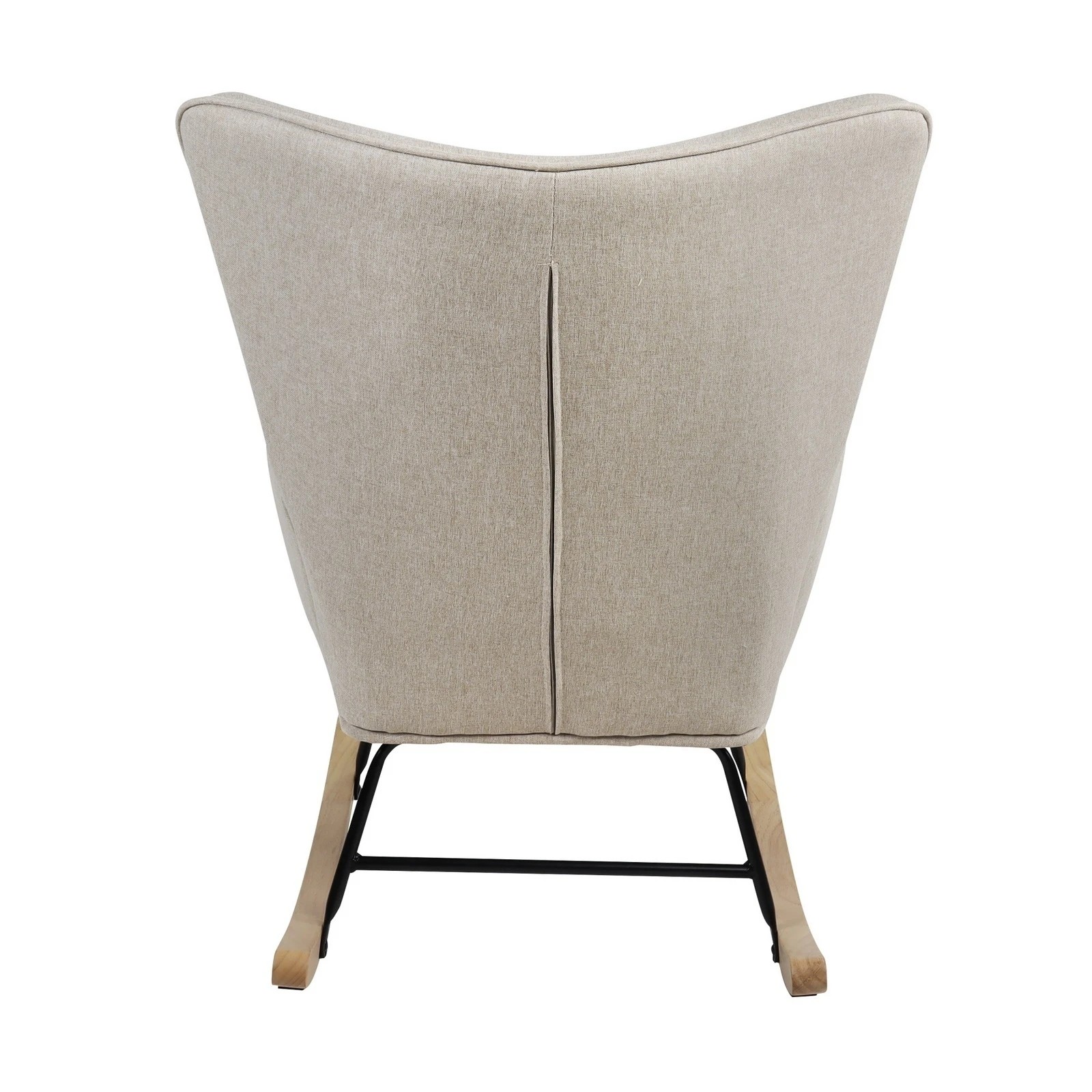 10 Oikiture Rocking Chair Nursing Armchair Linen Accent Chairs Upholstered
 - Beige, 10 of 10