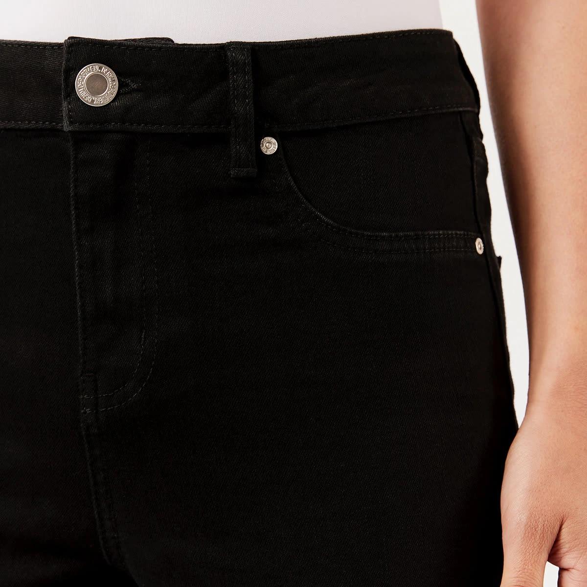 5 High Rise Ankle Length Skinny Jeans Black Wash, 5 of 8