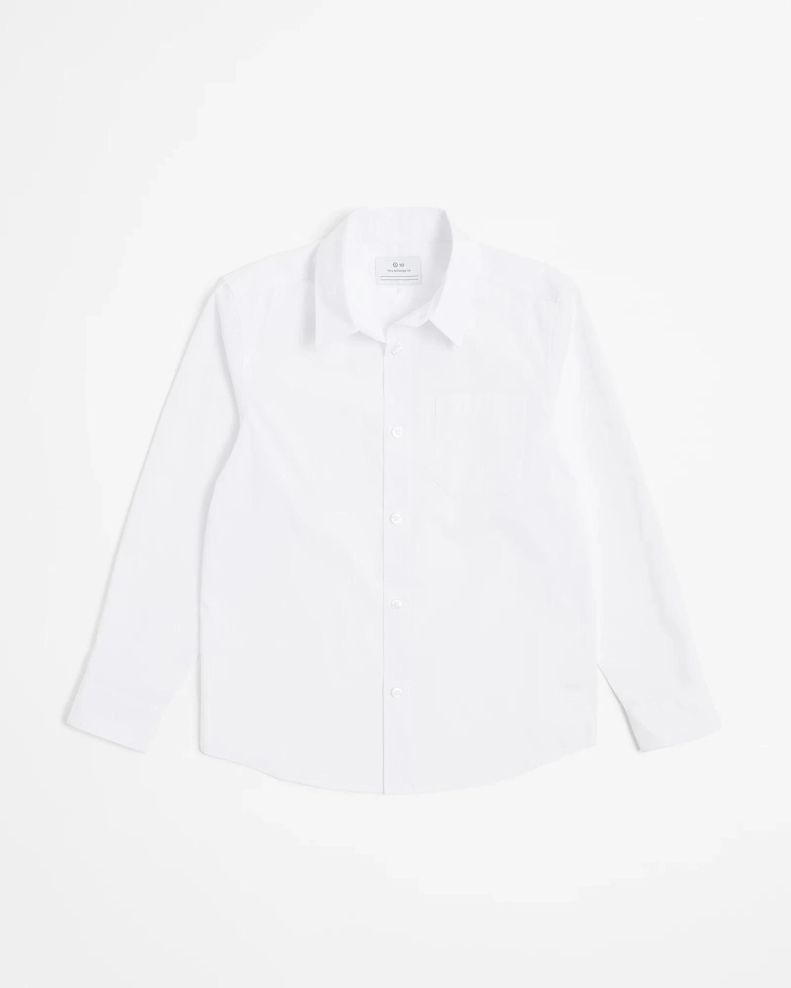 1 Target Kids Long Sleeve School Shirt WHITE, 1 of 3