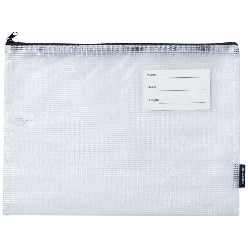1 Studymate A4 Mesh Pencil Case Clear, 1 of 5