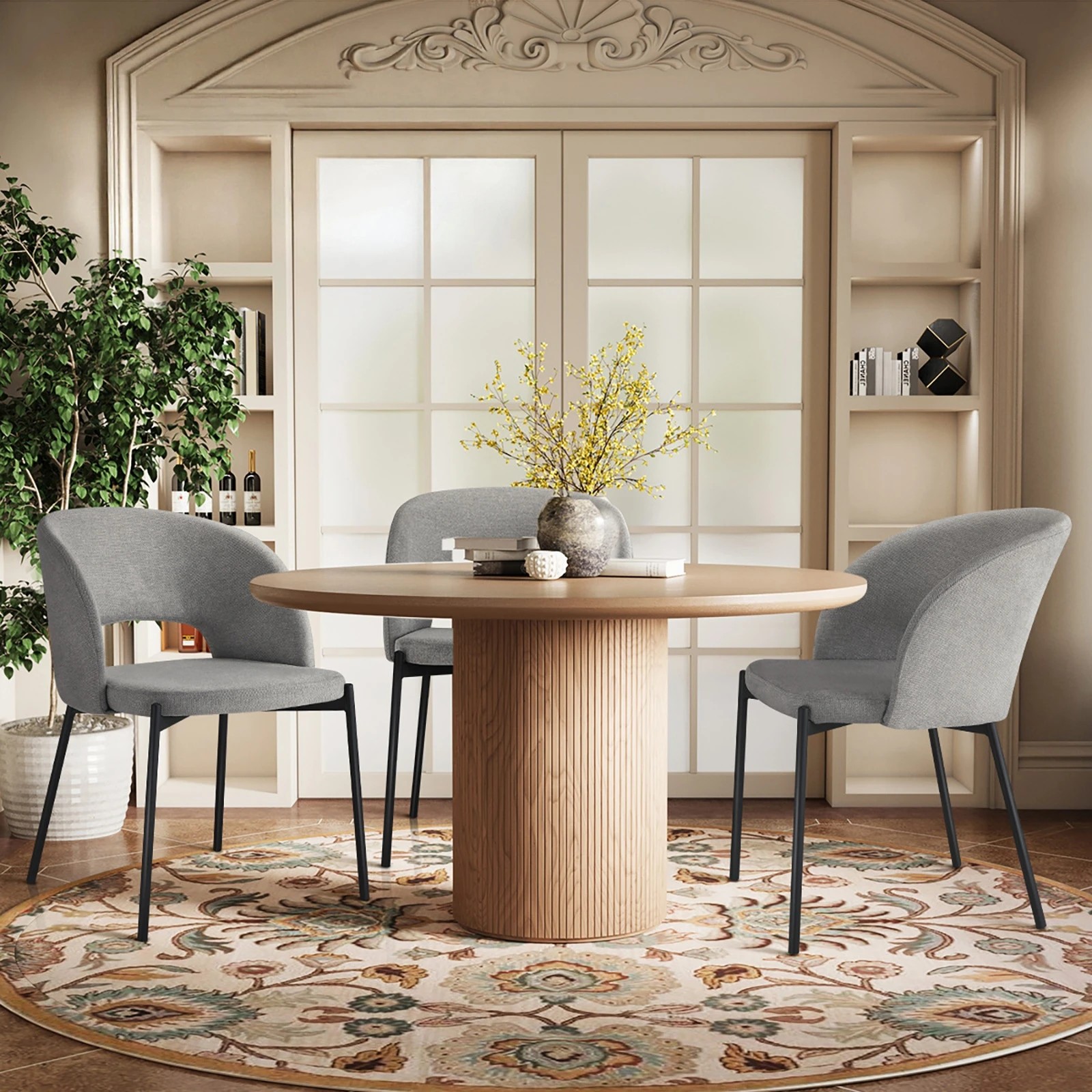 6 Oikiture 2x Armchair Dining Chair Accent Chairs Tub Armchairs Fabric
 - Grey, 6 of 10