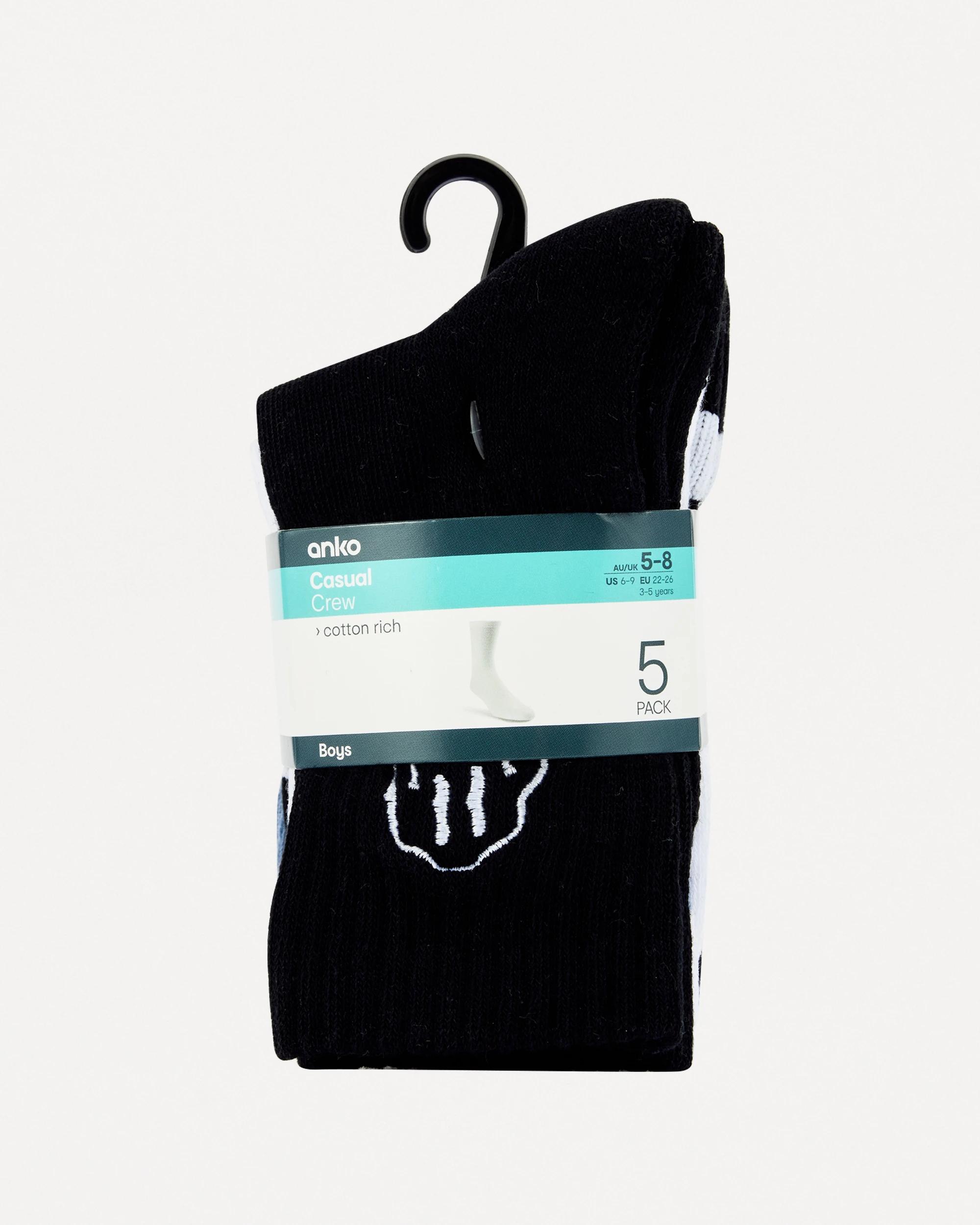 3 5 Pack Crew Socks Blue Skate, 3 of 3