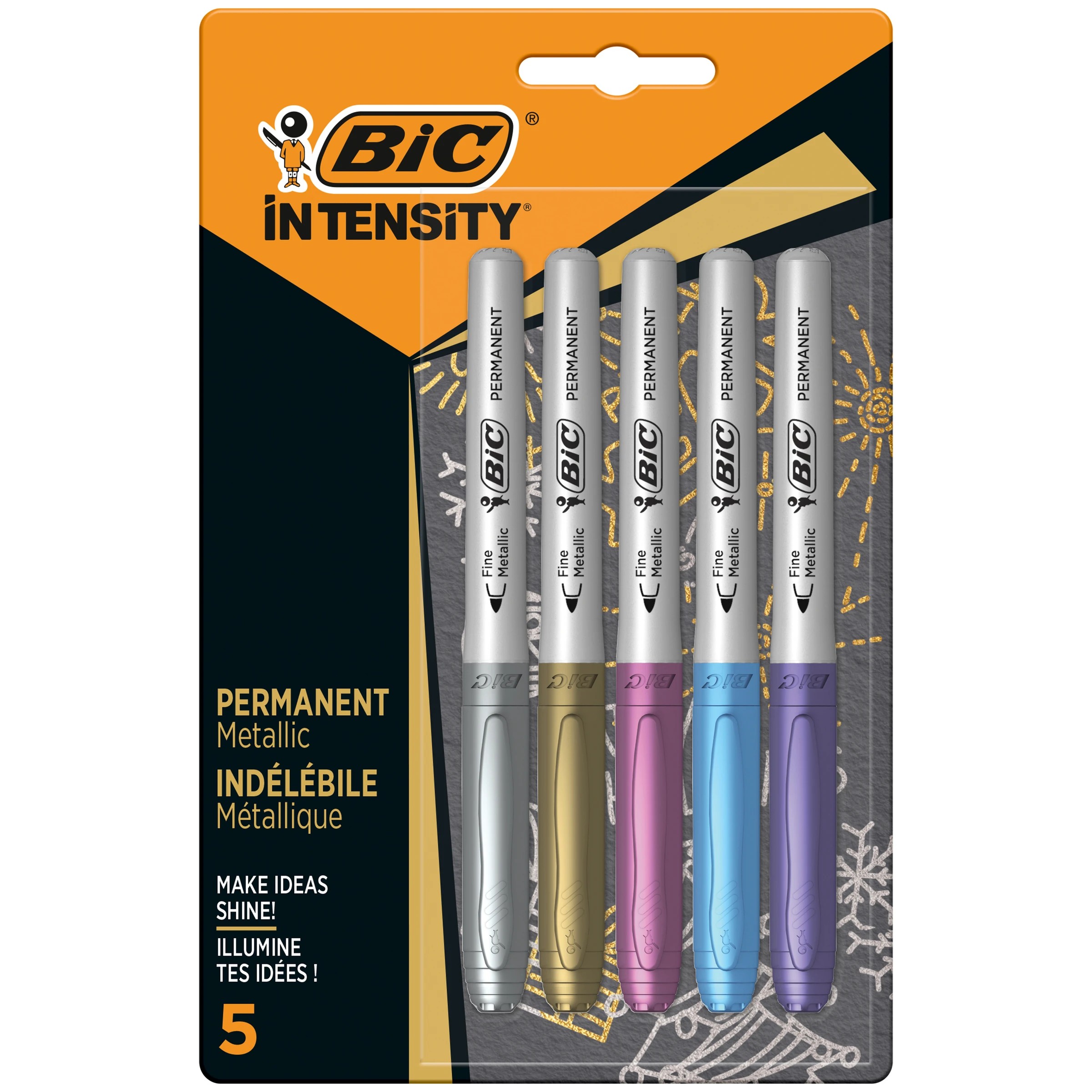 1 5 Pack BIC Intensity Permanent Metallic Markers, 1 of 7