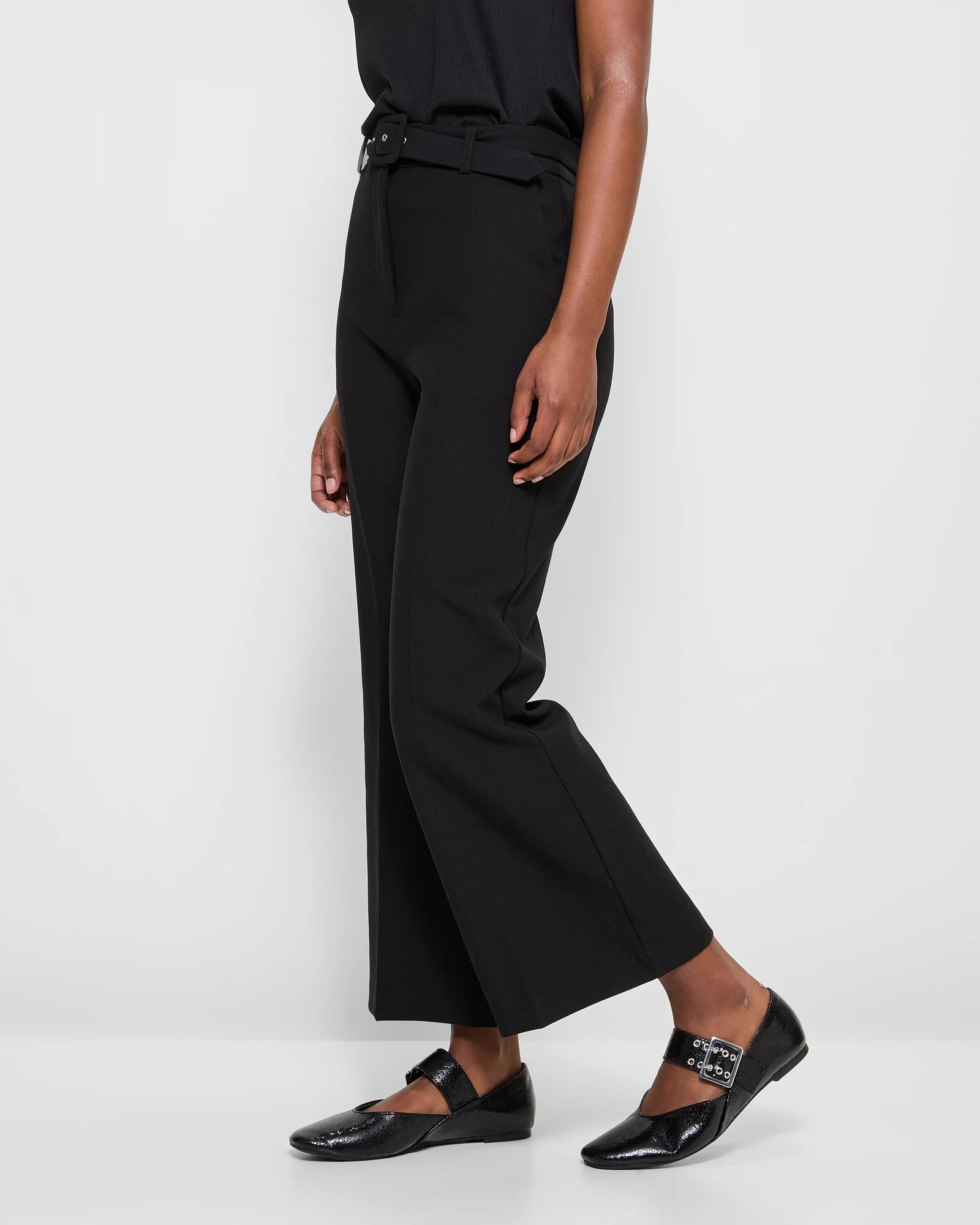 3 Target Petites Kick Flare Crop Pants BLACK, 3 of 5