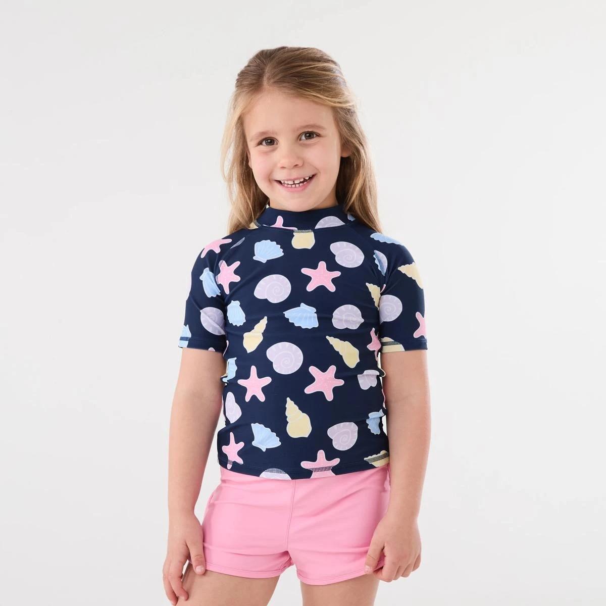 1 Print Rash Vest SEA SHELL DEEP INDIGO, 1 of 6