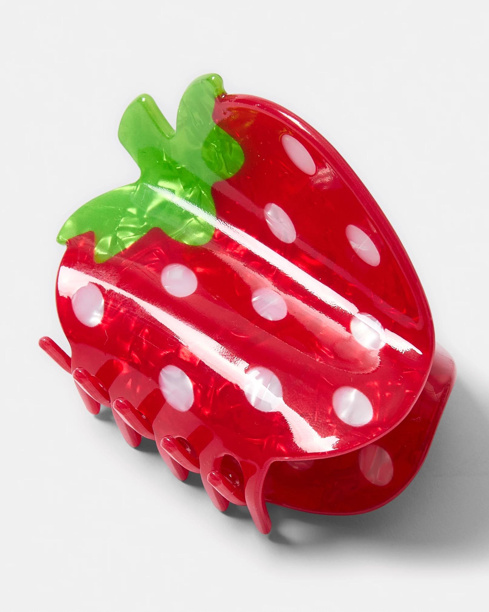 2 Red Strawberry Claw Hair Clip Red, 2 of 4