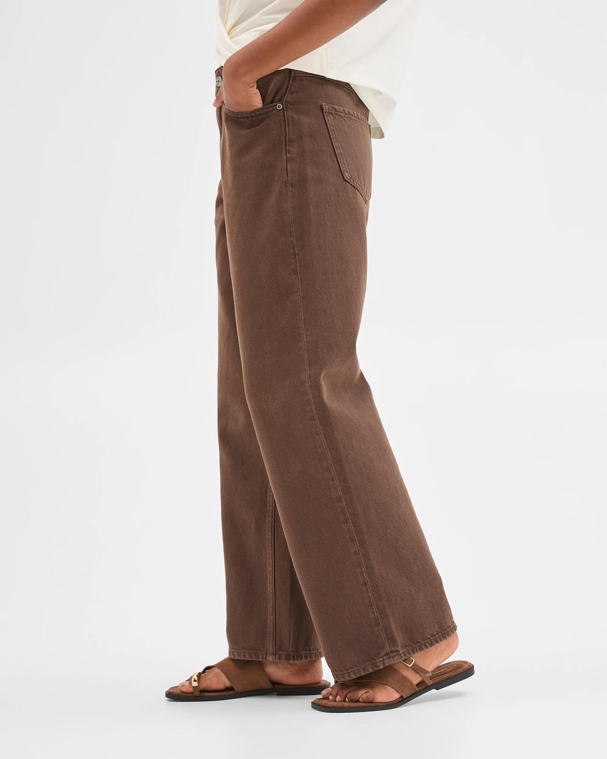 2 Target Petites Imogen Denim Loose Fit Jeans CHOCOLATE, 2 of 5