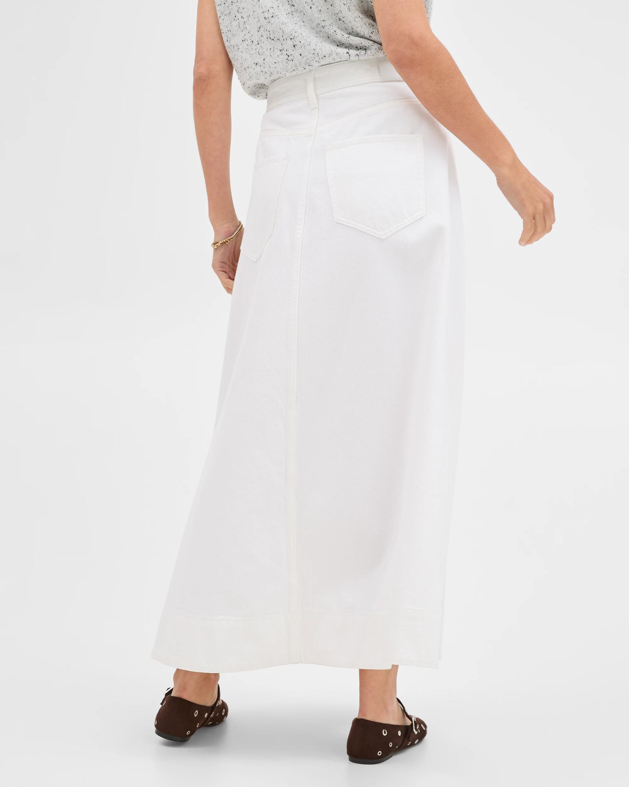 6 Target Denim Denim Maxi Skirt BLEACH WHITE, 6 of 7