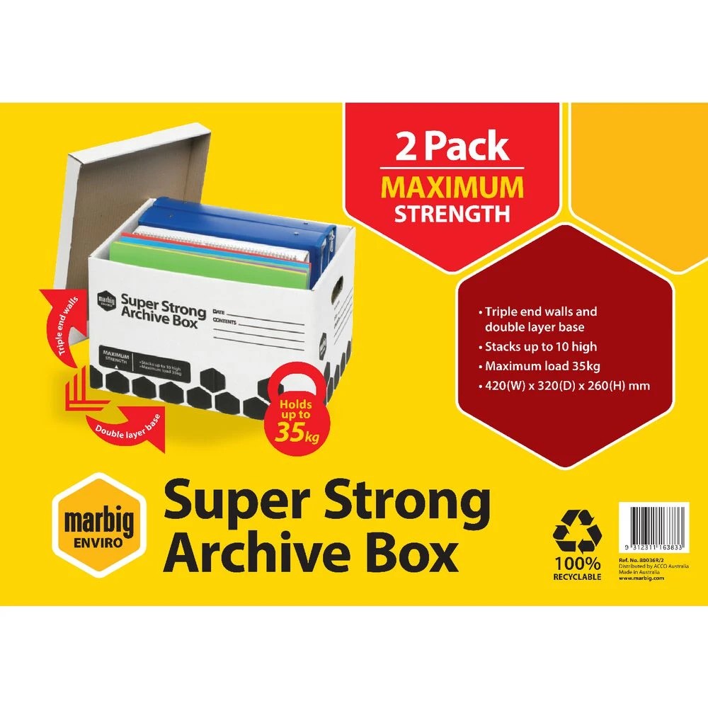 2 Marbig Super Strong Archive Boxes 2 Pack, 2 of 2