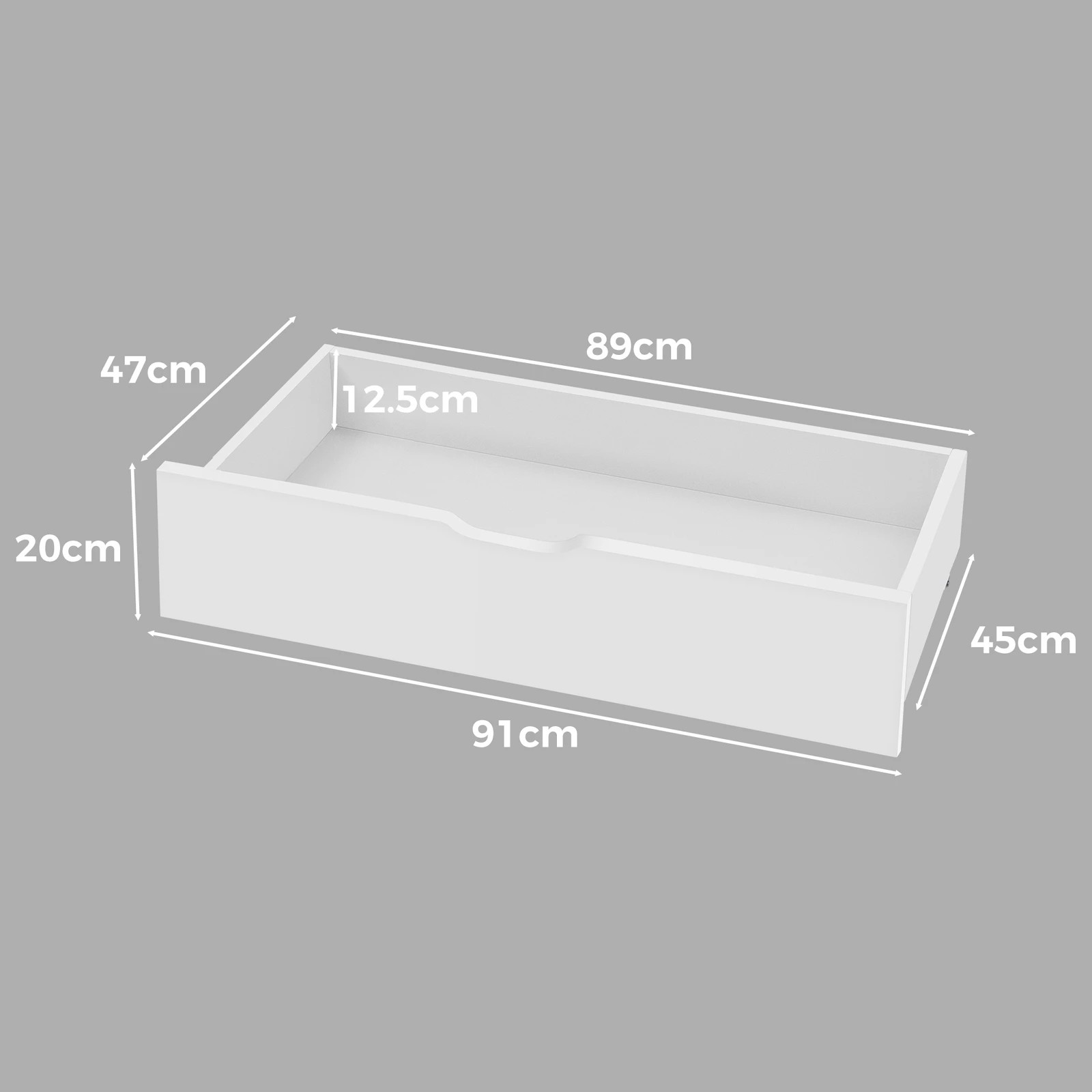 4 Alfordson 2x Storage Drawers Trundle for Wooden Bed Frame Base Timber - White, 4 of 7