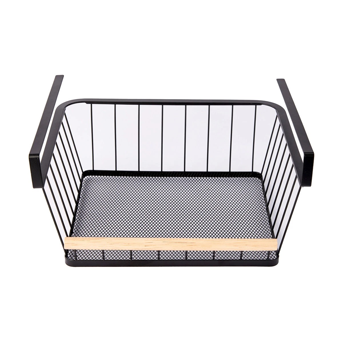 4 Wire and Wood Undershelf Basket, 4 of 9