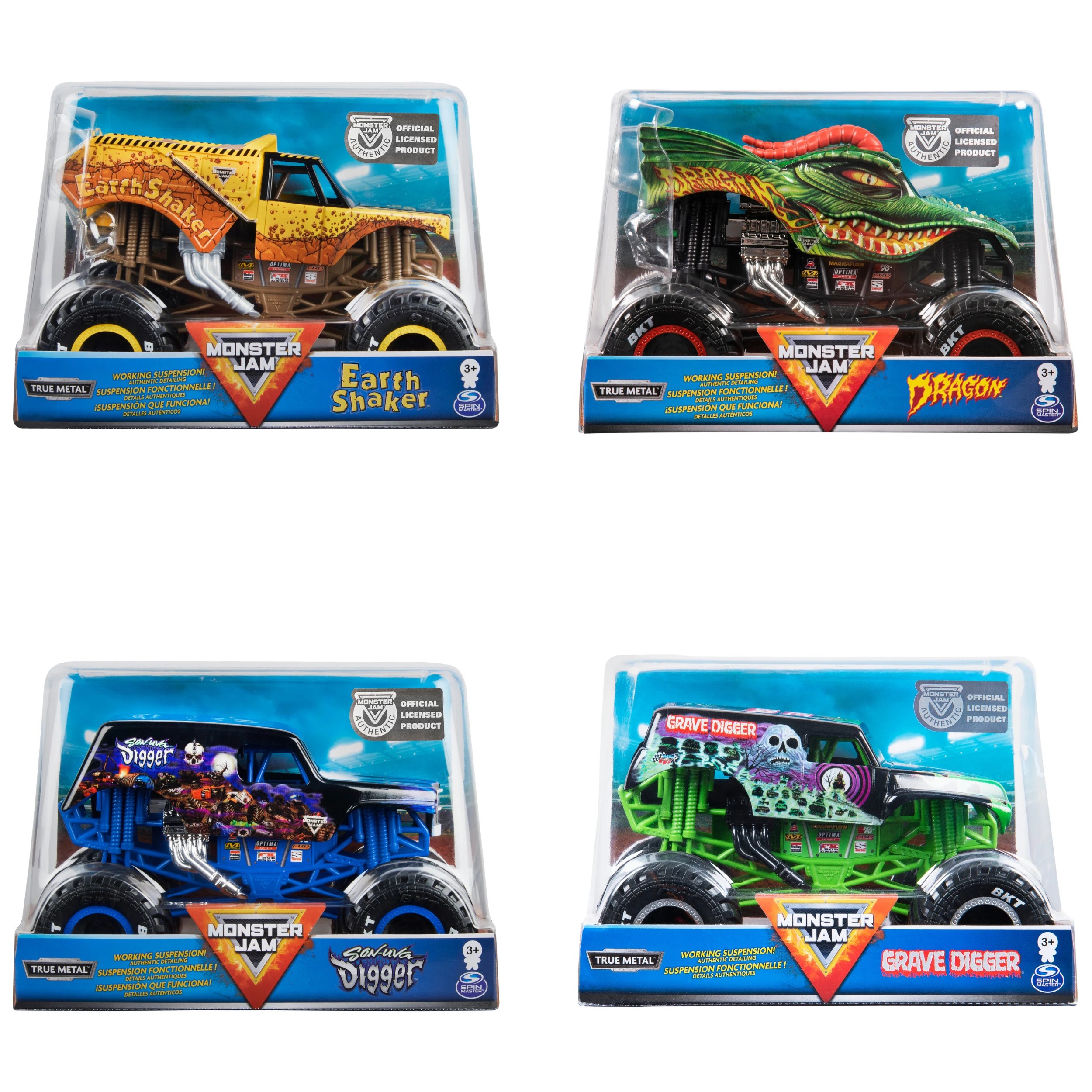 4 Monster Jam 1:24 Die Cast Monster Truck - Assorted, 4 of 8