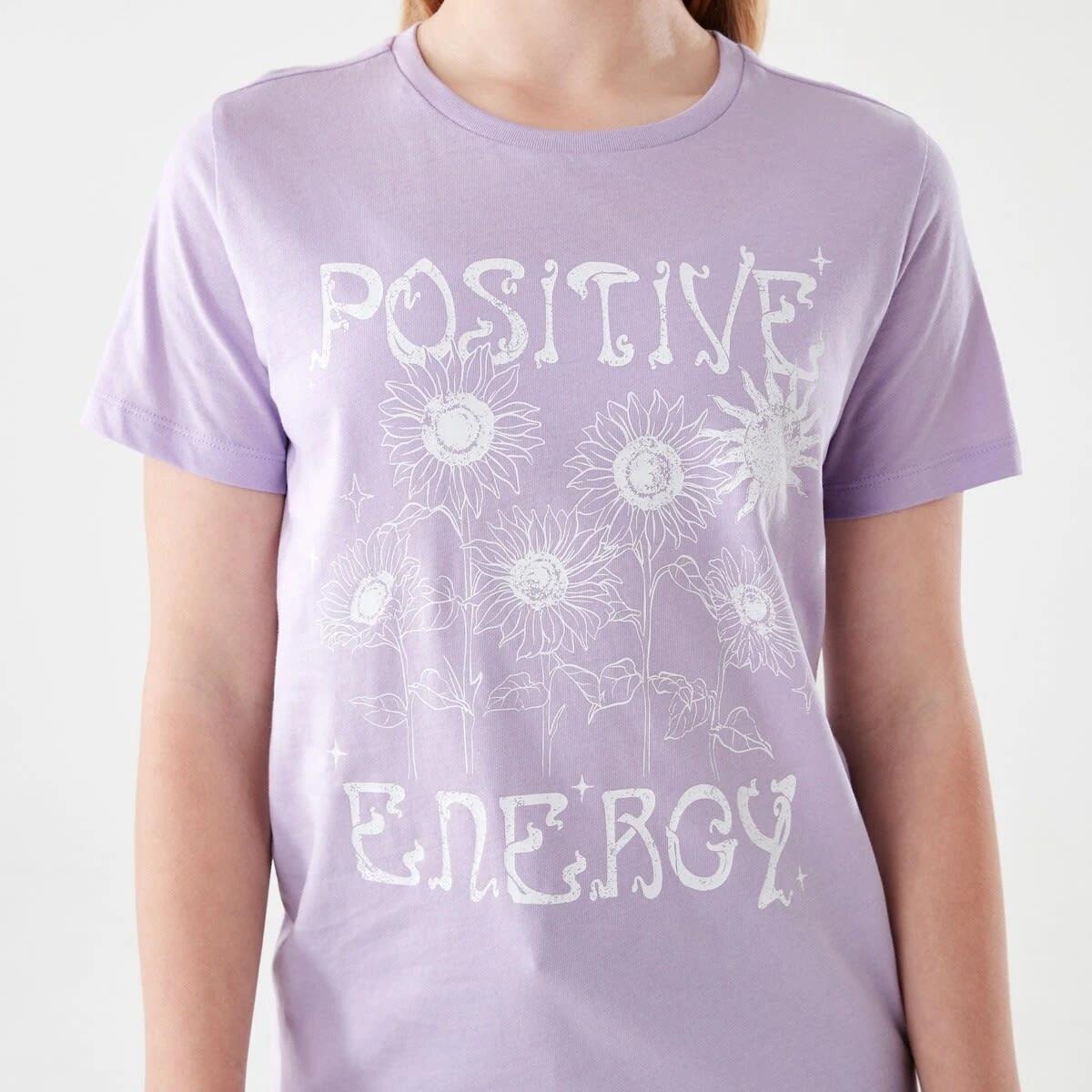 4 Short Sleeve Print T-shirt POSITIVE ENERGY PASTEL LILAC, 4 of 6
