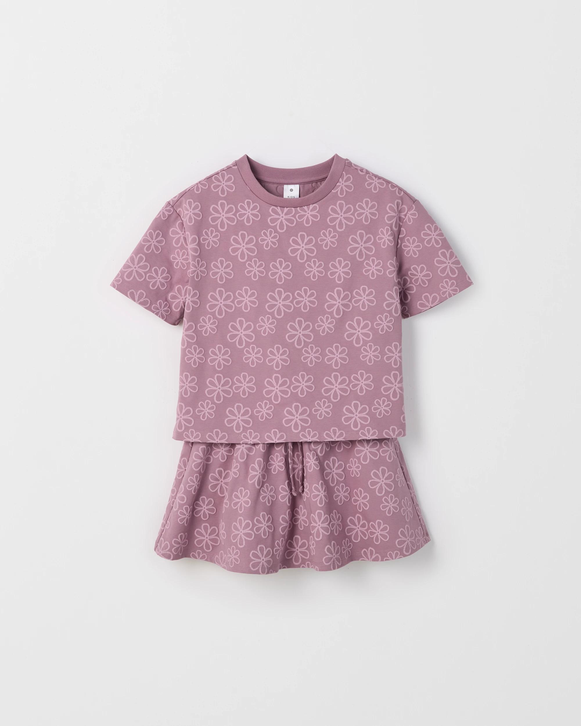 1 Target Kids Australian Cotton Blend T-Shirt and Skort Set DUSTY MAUVE, 1 of 3