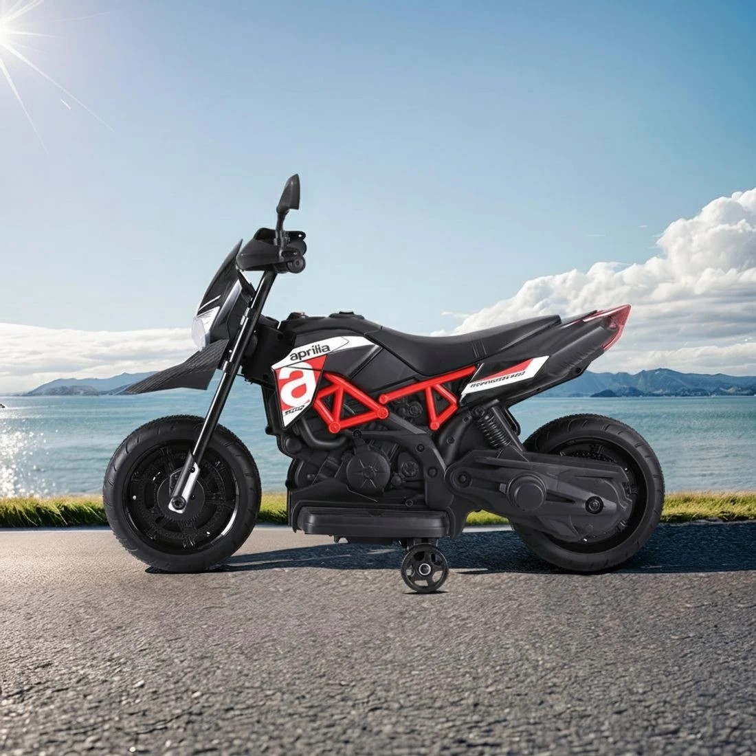 6 Kids Electric Ride On Car Motorcycle Motorbike Aprilia Licensed Dorsoduro 900 - Black, 6 of 6