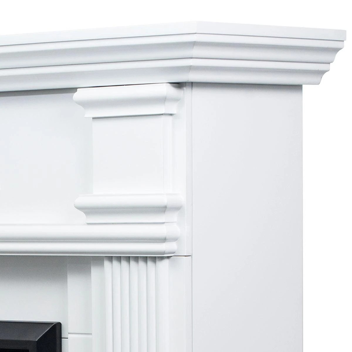 4 Moda Living George Electric Fireplace Heater White Mantel Suite with Primo Insert - White, 4 of 5